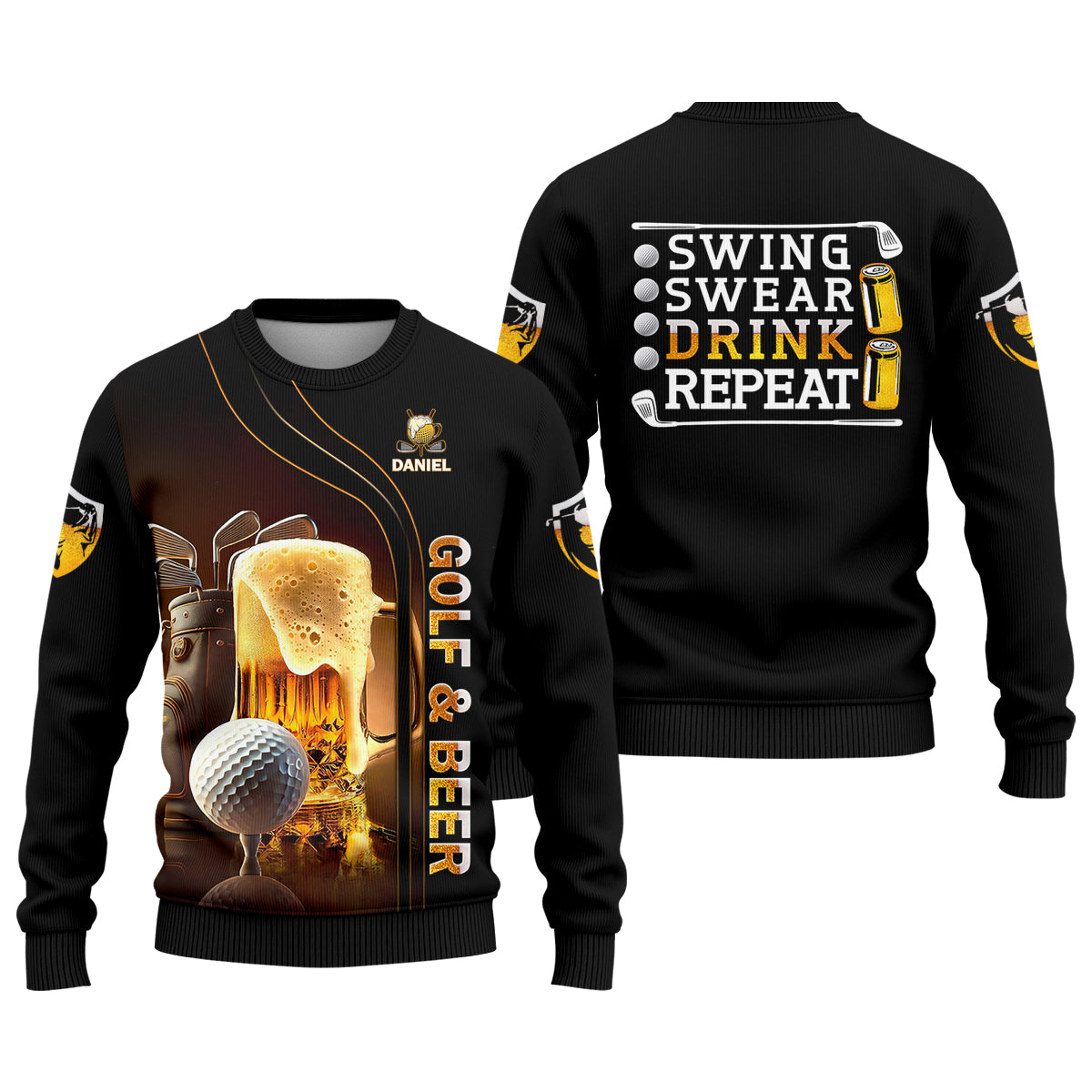 Swing Swear Drink Repeat Funny Golf Polo Shirtens Golf Gift, Golf Lover Gift