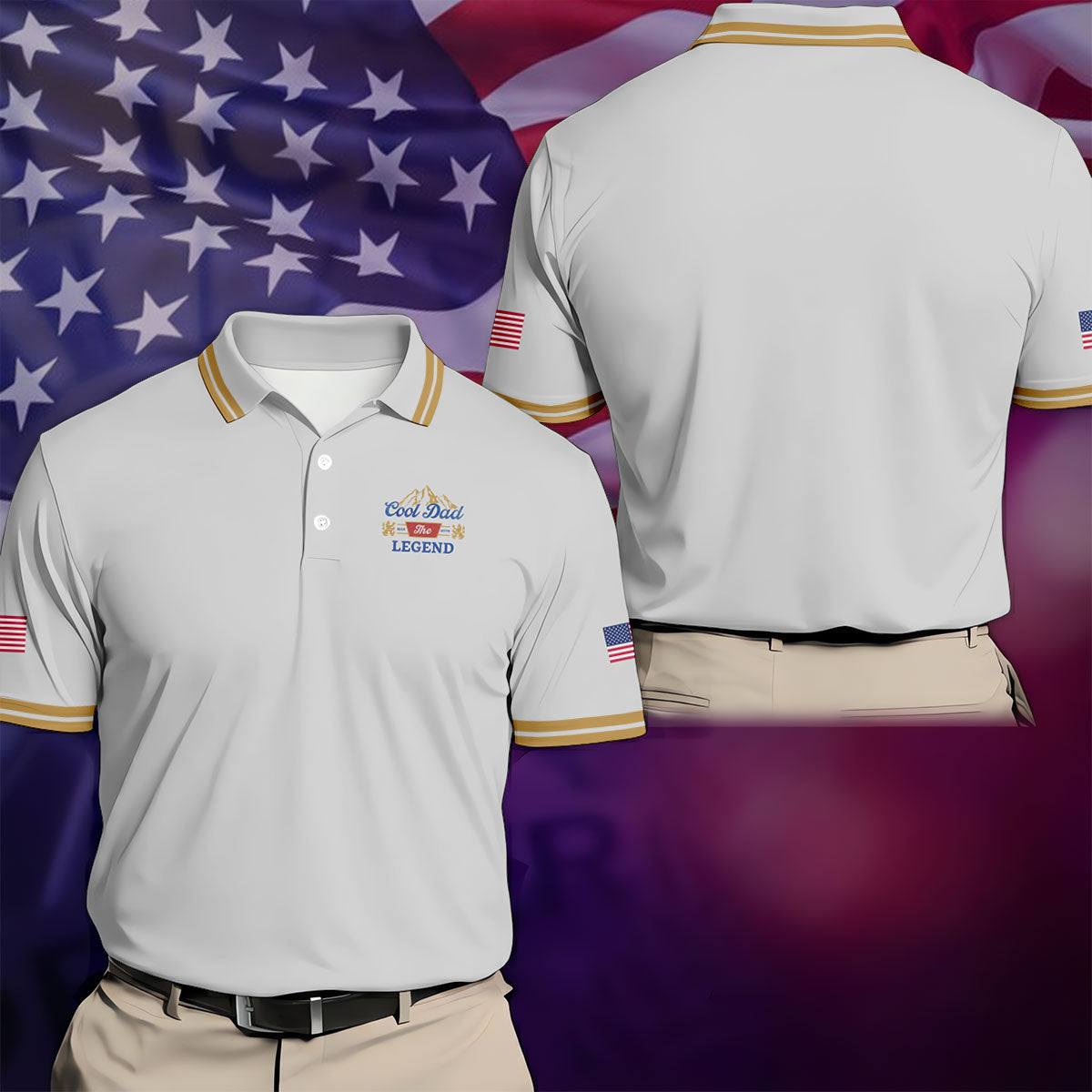 Cool Dad The Men The Myth The Legend Father's Day Golf Shirt, Golf Gift For Dad