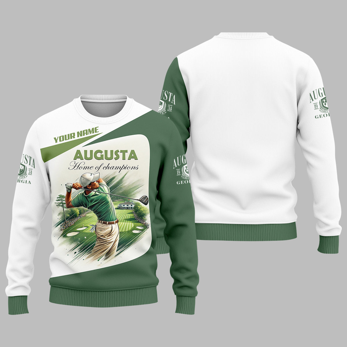 Custom Augusta Golfer Home Of Champions Men's Golf Polo ShirtMens Golf Gift, Mens Golf Shirt