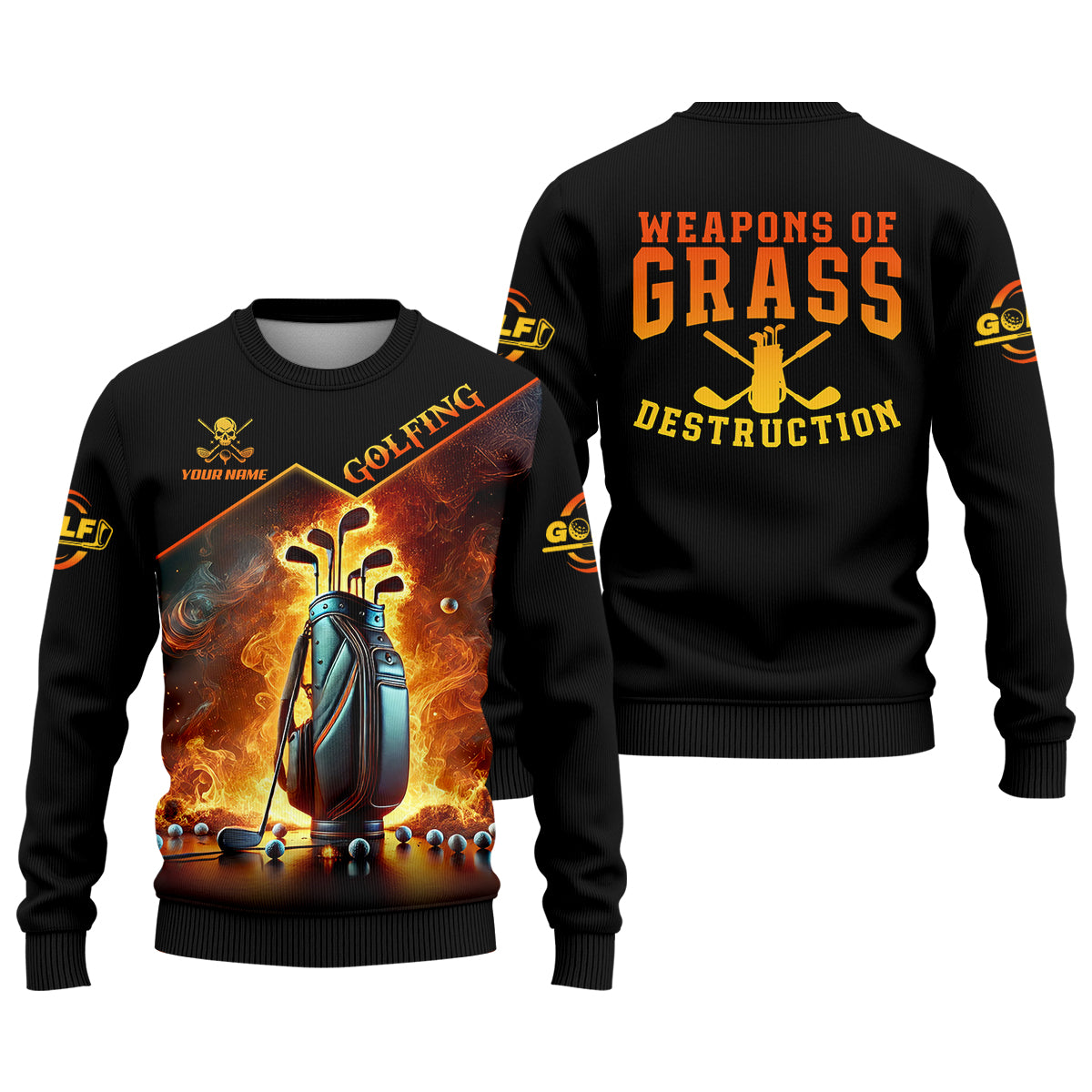 Weapons Of Grass Destruction Custom Men's Golf Polo Shirtad Golf Gift