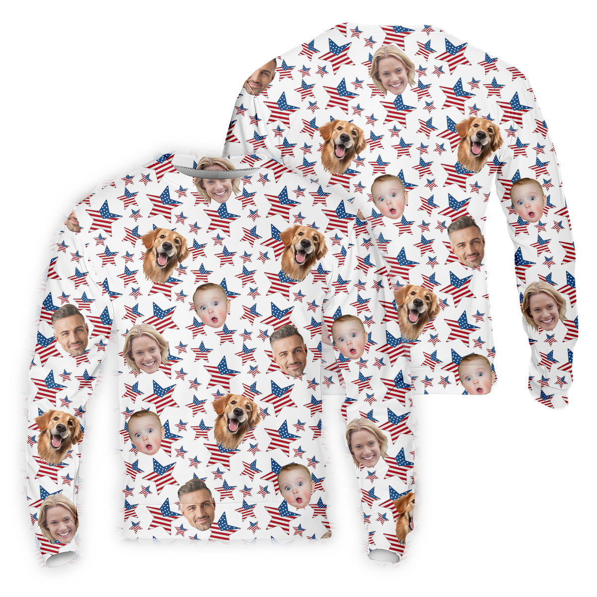 American Flag Golf Shirt, Custom Shirts With Faces, Men's Golf Polo Shirtny Fourth Of July Shirts