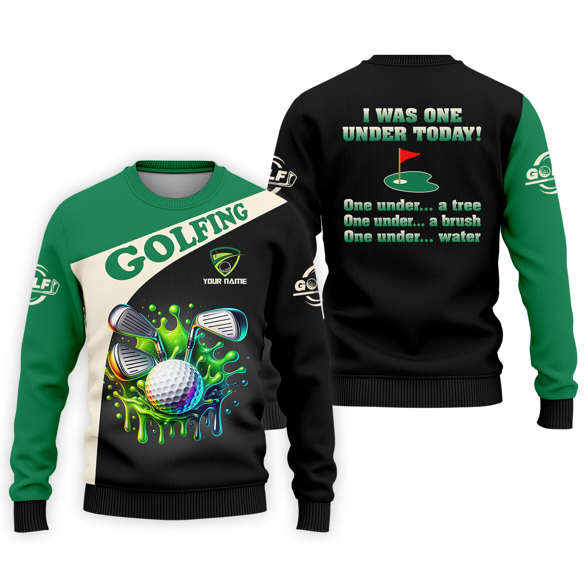 I Was One Under Today Custom Funny Golf Polo Shirtad Golf Gifts
