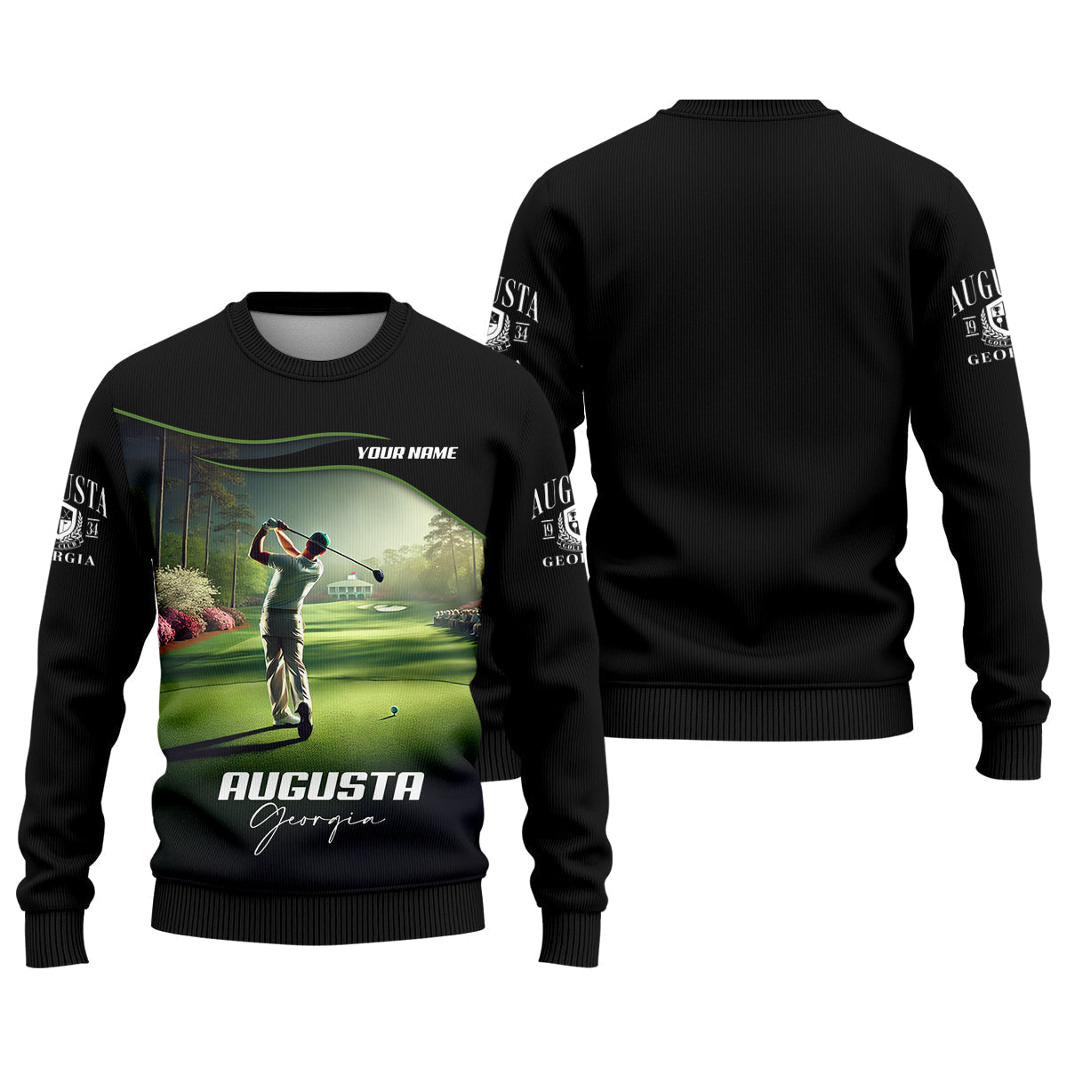Augusta Georgia Custom Men's Golf Polo ShirtFunny Golf Shirt, Gift For Golfers