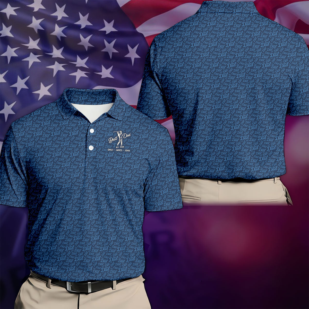 Best Dad By Par Father's Day Golf Shirt, Polo Shirt Men, Gift For Golf Dad, Golfing Apparel