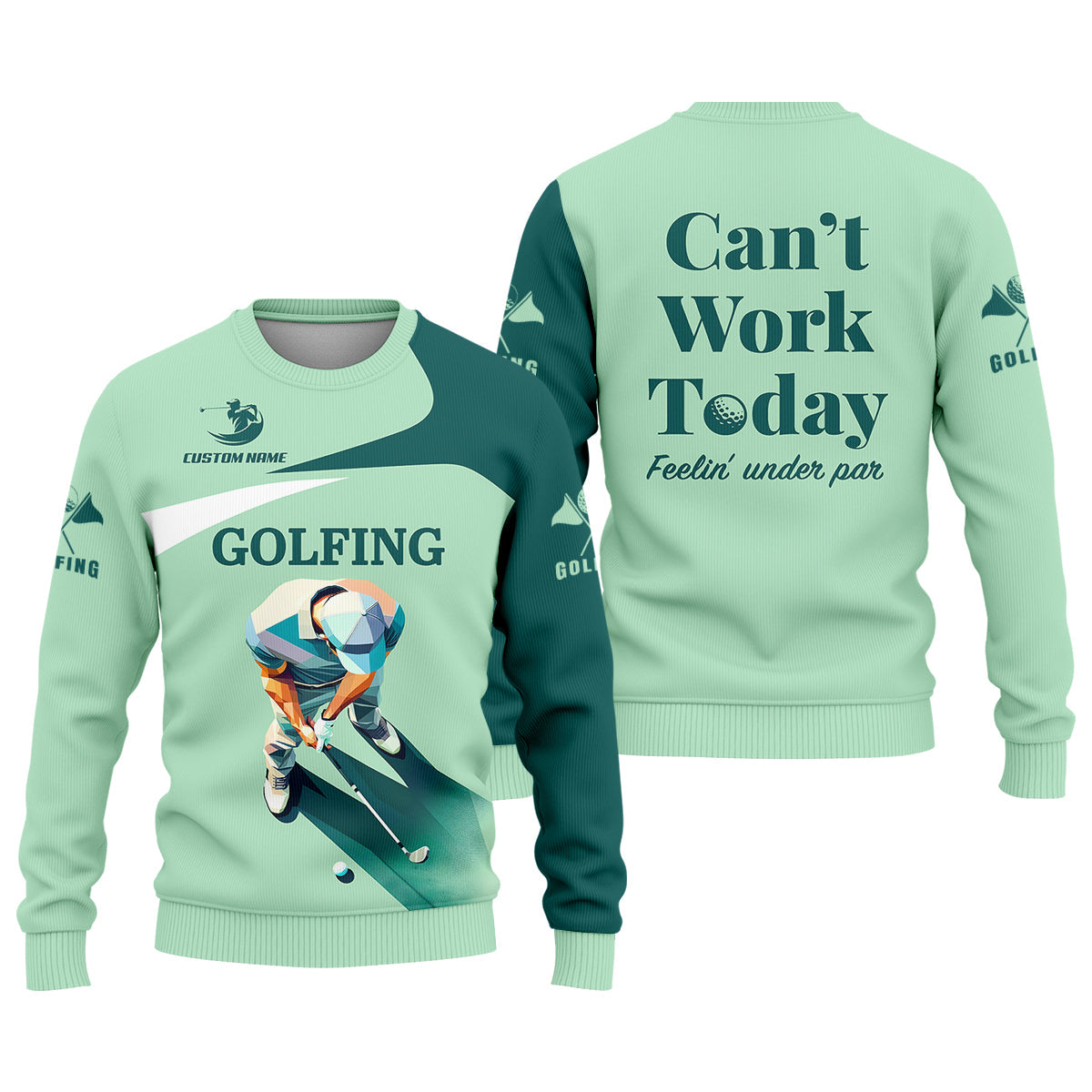 Can't Work Today Feelin Under Par Custom Men's Golf Polo Shirtunny Golf Shirt, Gift For Golfers