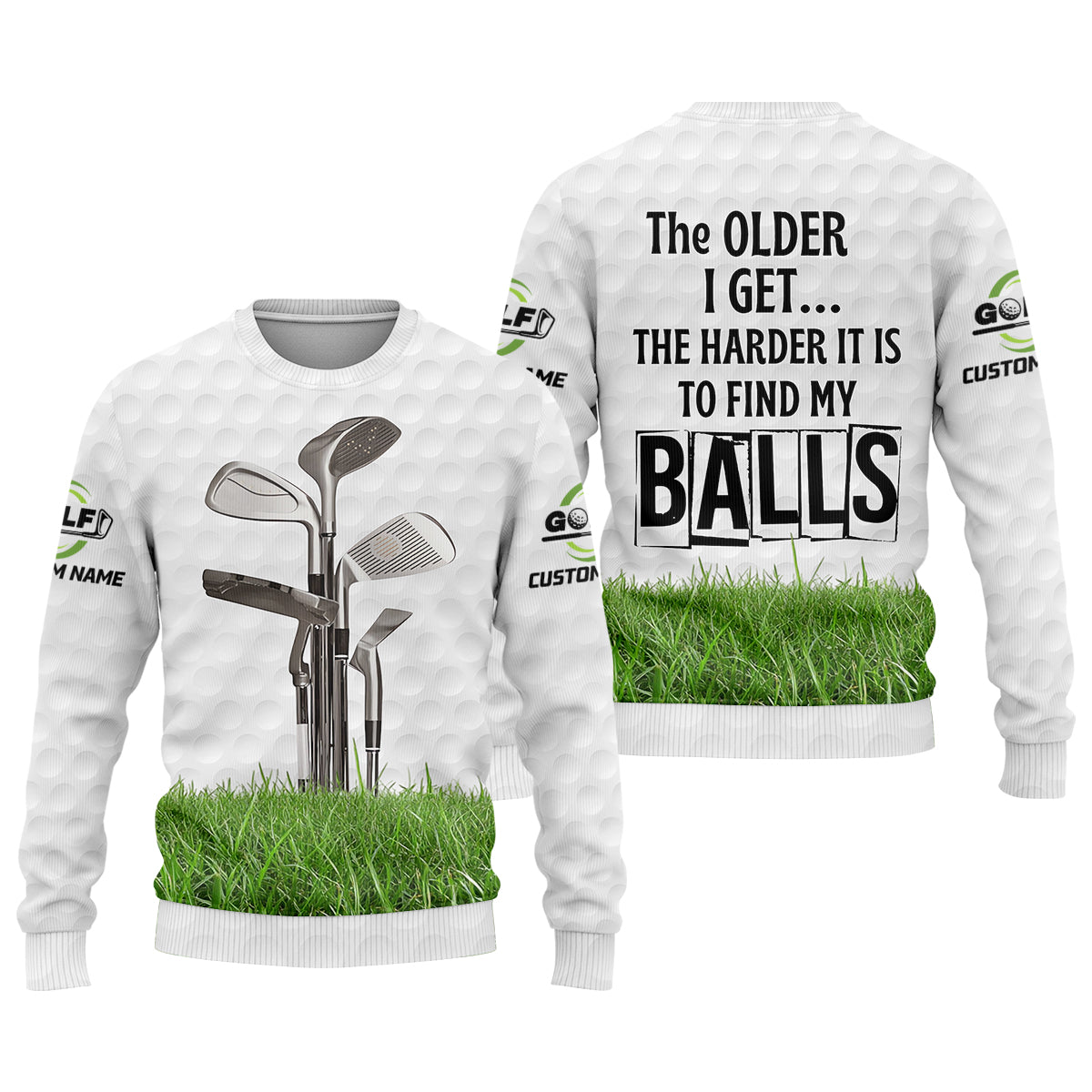 The Older I Get The Harder It Is To Find My Balls Custom Men's Golf Polo ShirtFunny Golf Shirt, Dad Golf Gift