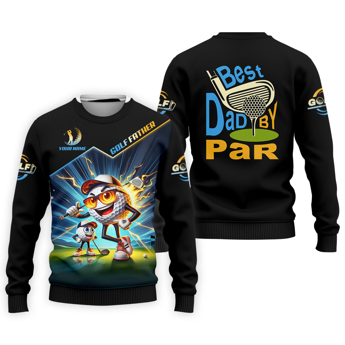 Best Dad By Par Golf Father Custom Men's Golf Polo ShirtFunny Golf Shirt, Christmas Golf Gift