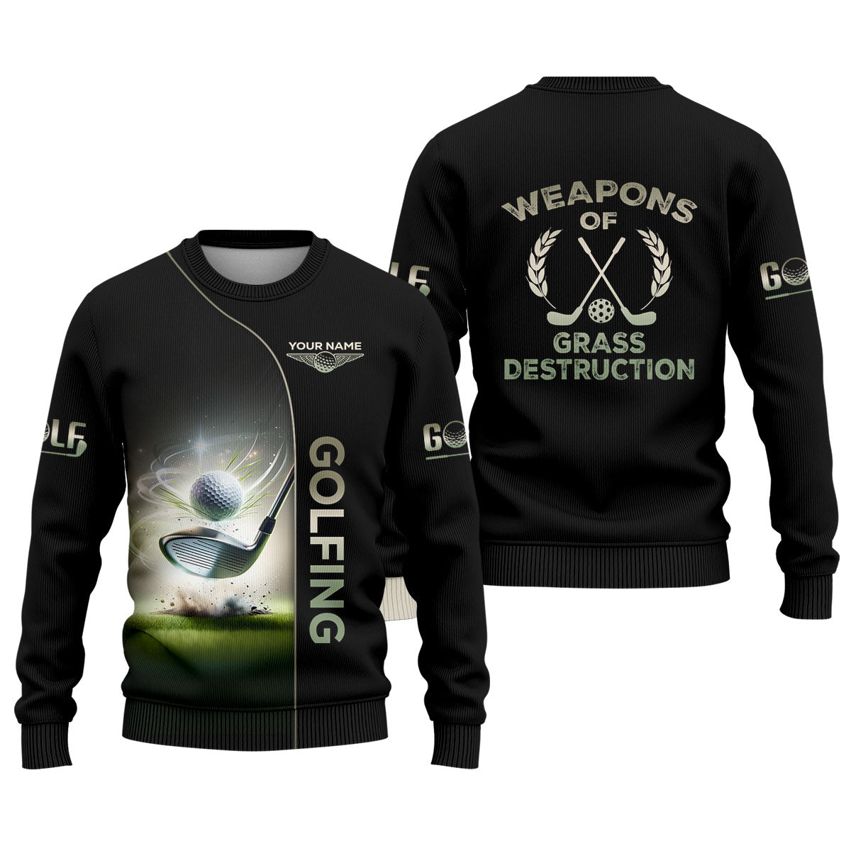Weapons Of Grass Destruction Custom Funny Golf Polo ShirtMens Golf Gift, Gift For Golfers