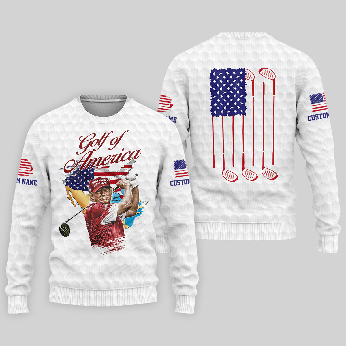 Golf Of America Custom Men's Golf Polo ShirtFunny Golf Shirt, America 250 Anniversary Shirt, 4th Of July Golf Polo