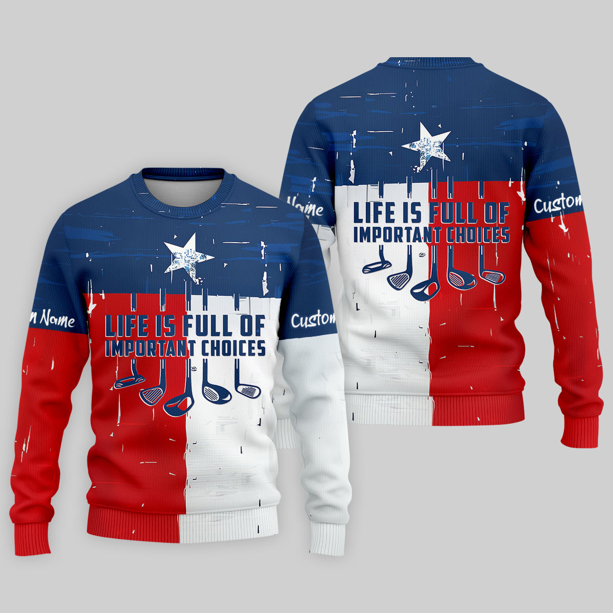 Life Is Full Of Important Choices Texas Custom Men's Golf Polo ShirtFunny Golf Shirt, Dad Golf Gift