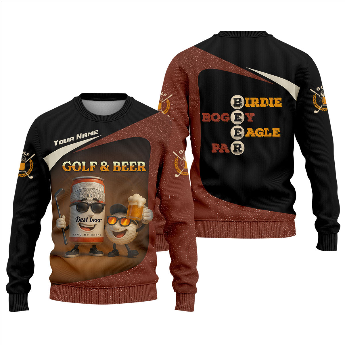 Golf And Beer Custom Men's Polo Shirt Dad Golf Gift, Golfing Apparel, Gifts For Beer Lovers
