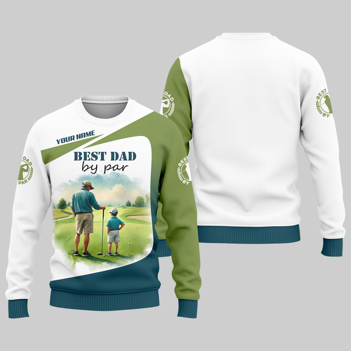 Custom Best Dad By Par Golf Polo ShirtFather And Son Shirt, Gift For Golfers
