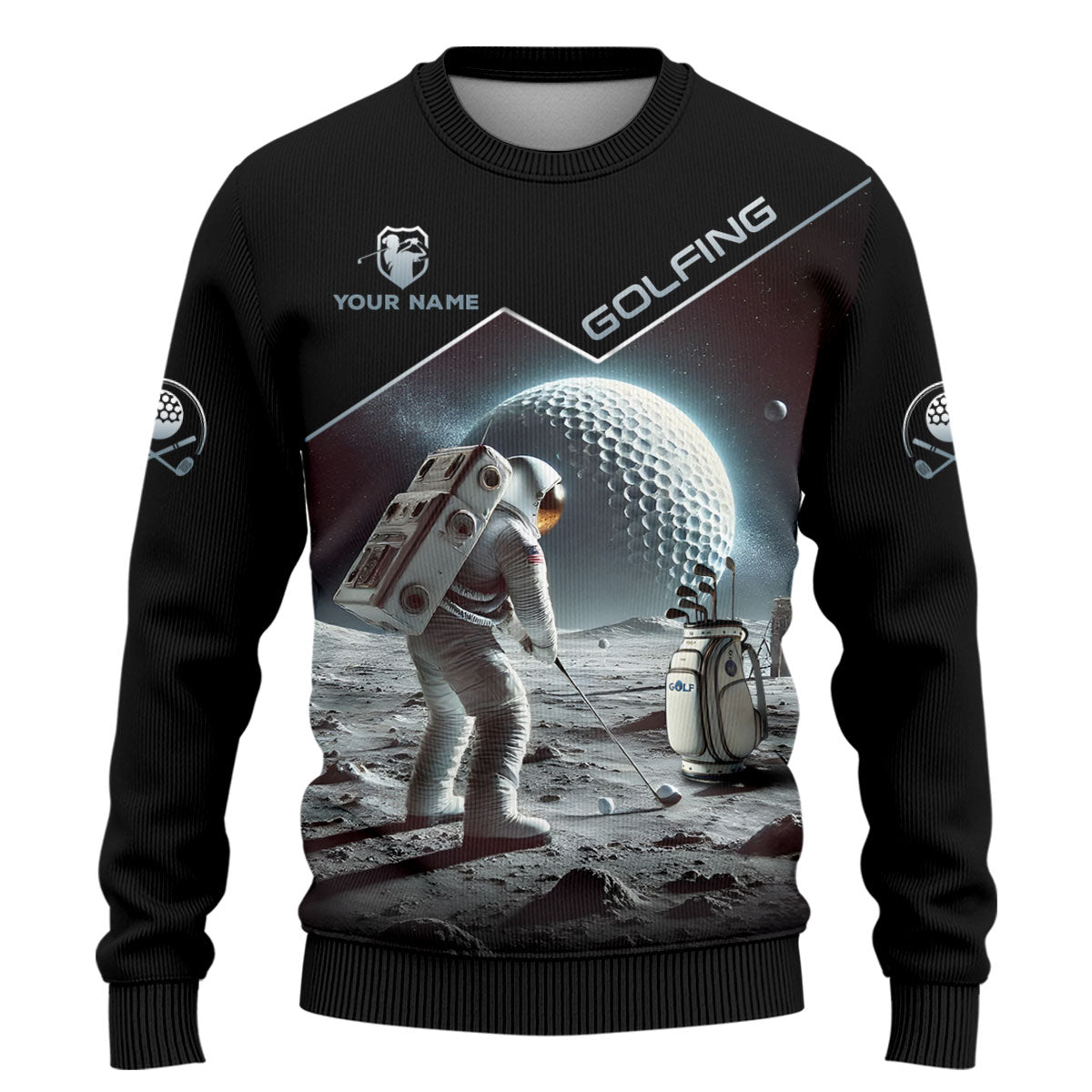Outer Space Personalized Funny Men's Golf Polo ShirtChristmas Golf Gift