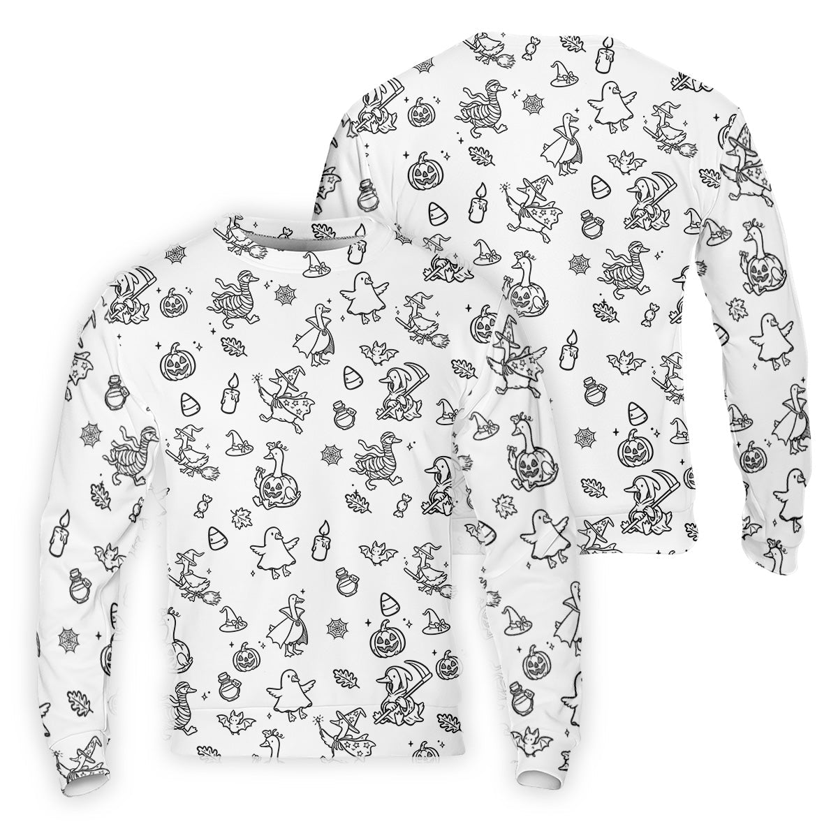 Goose Halloween, Doodle Pattern, Black And White Golf Polo, Mens Funny Golf Shirts, Long Sleeve Golf Shirts, Men Golf Polo