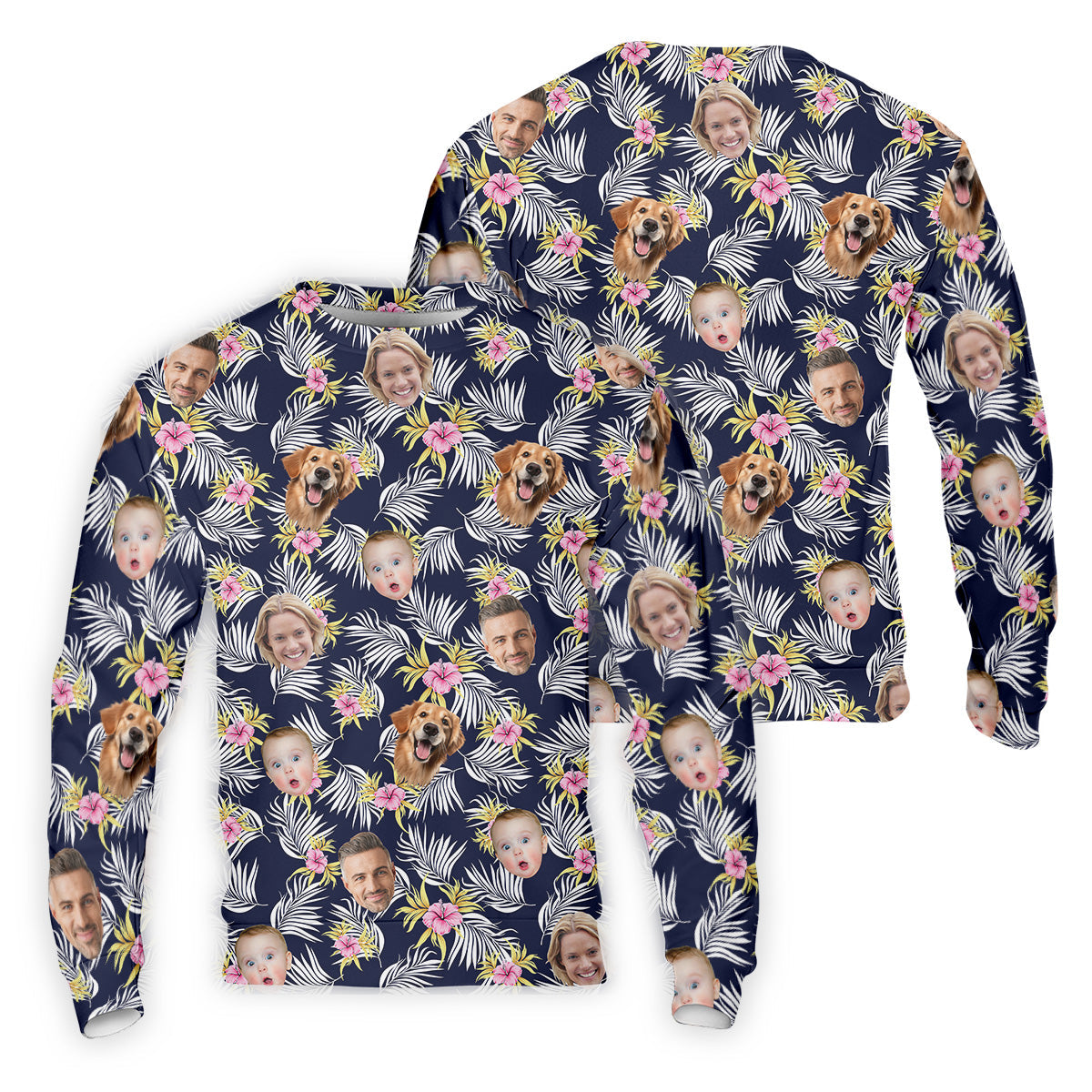 Hawaiian Golf Shirts, Floral Seamless Pattern, Hawaiian Shirts With Faces, Mens Tropical Shirts
