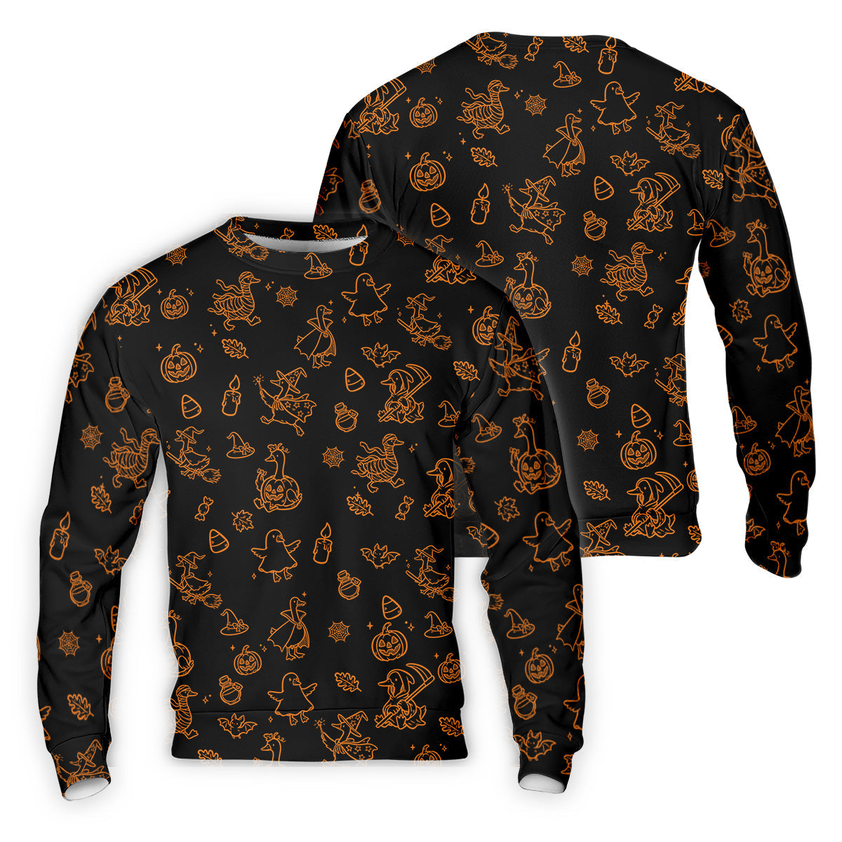 Goose Halloween, Doodle Pattern, Black Orange Golf Polo, Mens Funny Golf Shirts, Long Sleeve Golf Shirts, Men Golf Polo