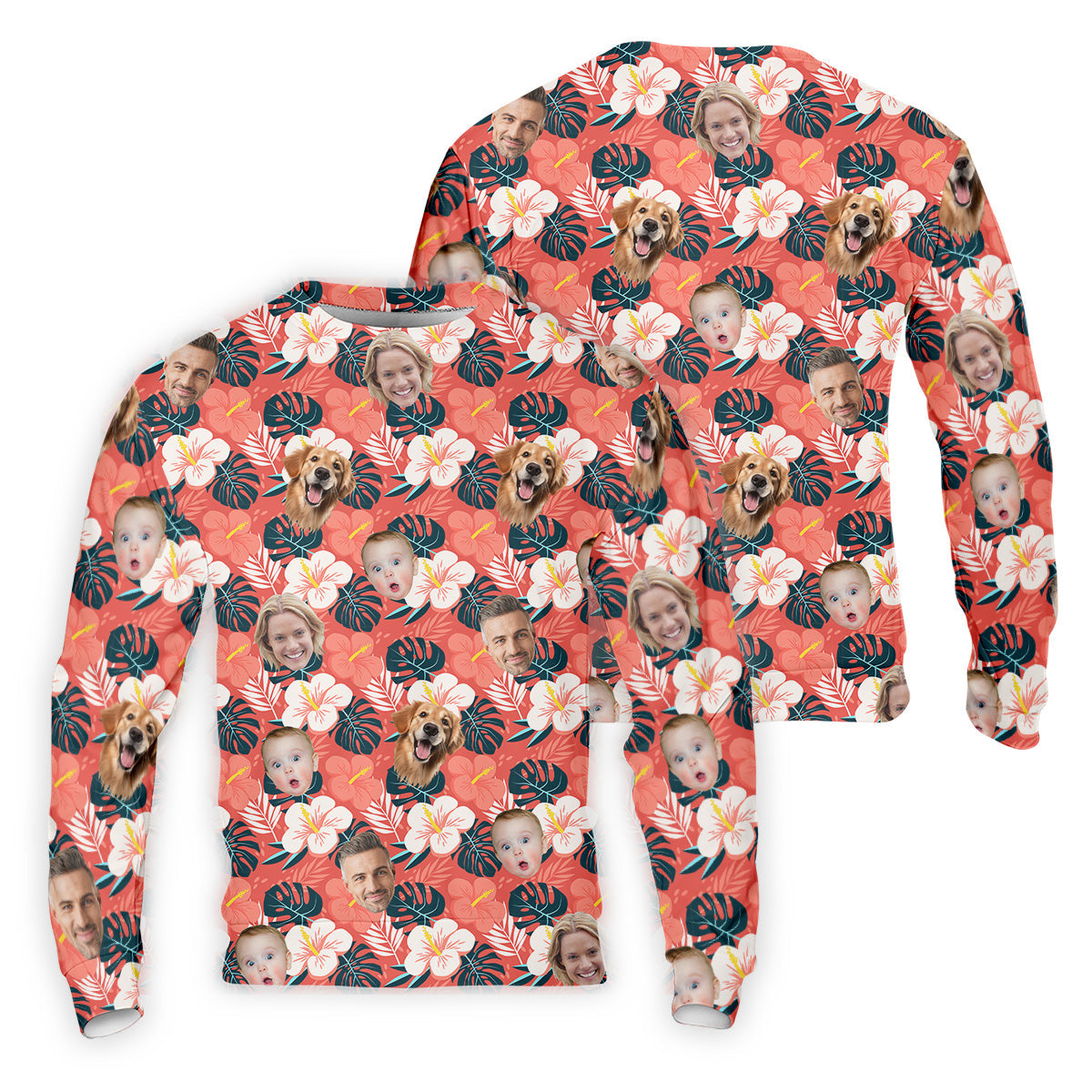 Mens Hawaiian Golf Shirts, Custom Hawaiian Shirt With Face, Men's Long Seeve Golf Shirts, Best Golf Gifts Men
