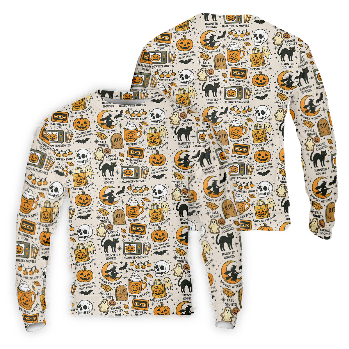 Spooky Witches, Spooky Cat, Cute Halloween T-Shirts, Mens Golf Polo Shirt Golfing Apparel