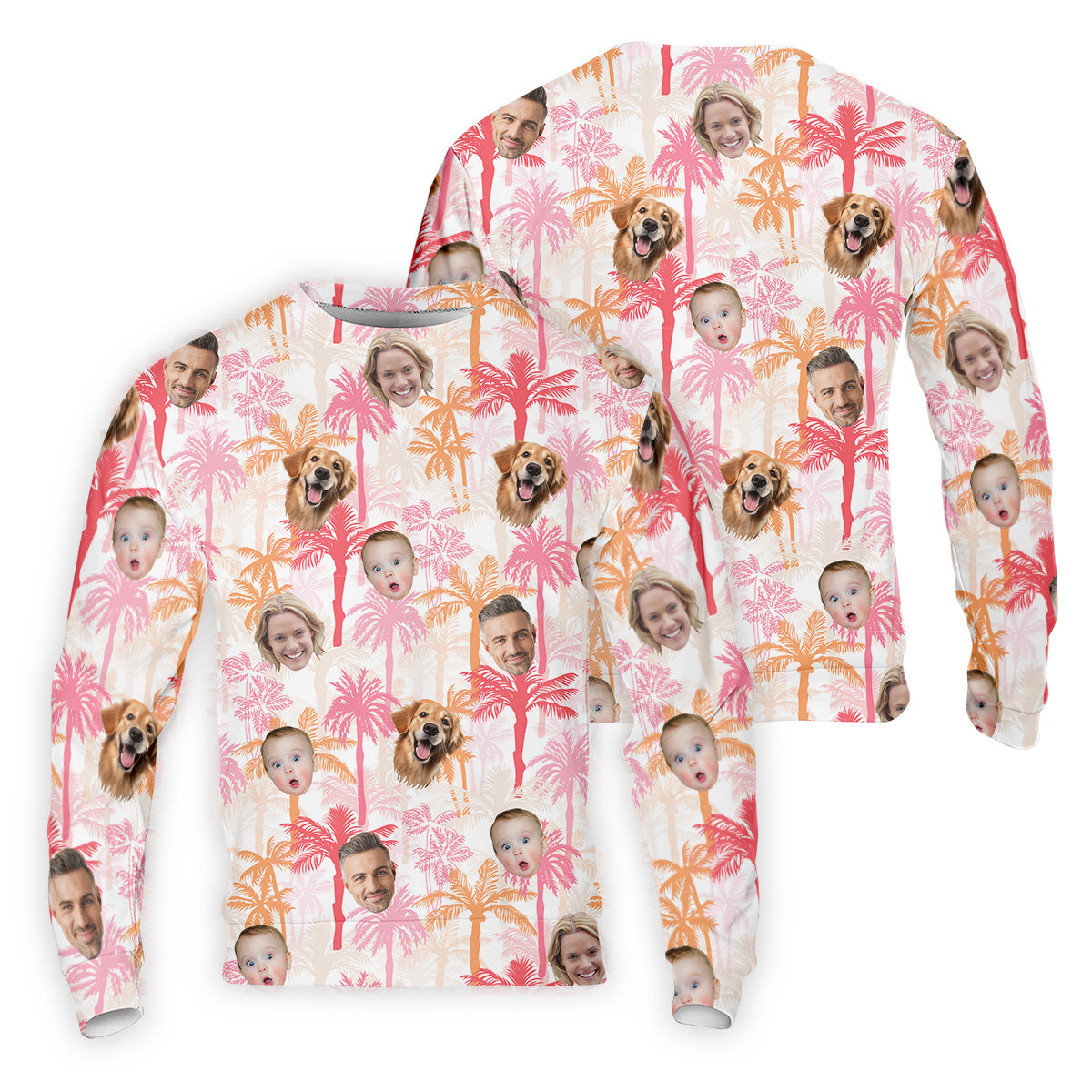 Seamless Pattern, Men Palm Tree Shirt, Pink Golf Shirt, Hawaiian Shirts With Faces, Great Golf Gifts For Guys