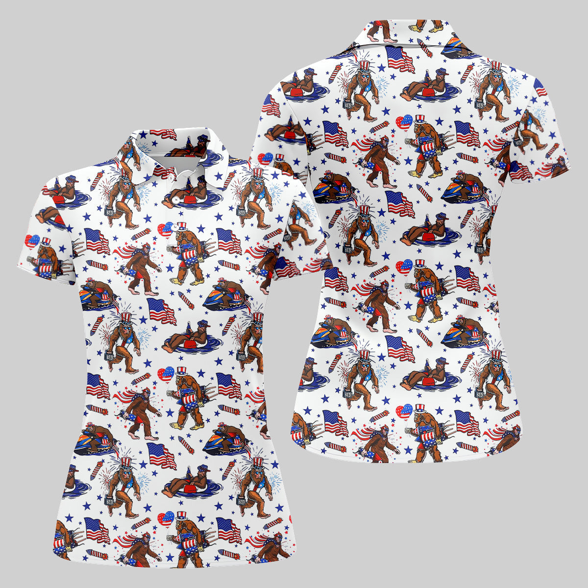 Bigfoot Sasquatch Funny Golf Polo ShirtLadies Golf Shirt, Women Golf Shirt, Funny Golf Gift