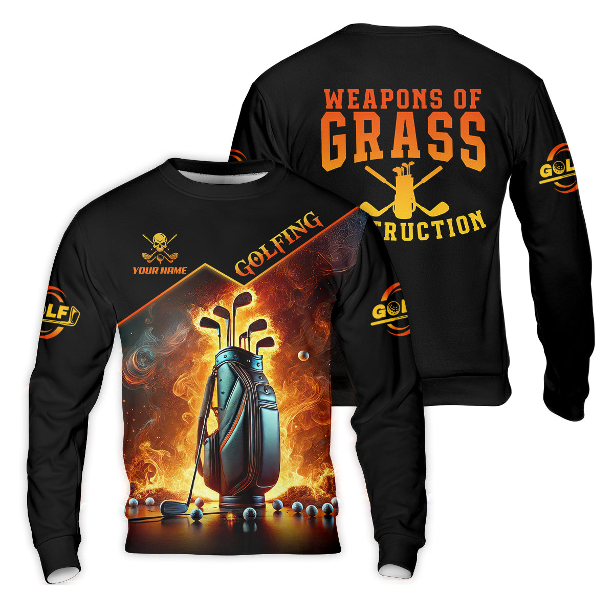 Weapons Of Grass Destruction Custom Men's Golf Polo Shirtad Golf Gift
