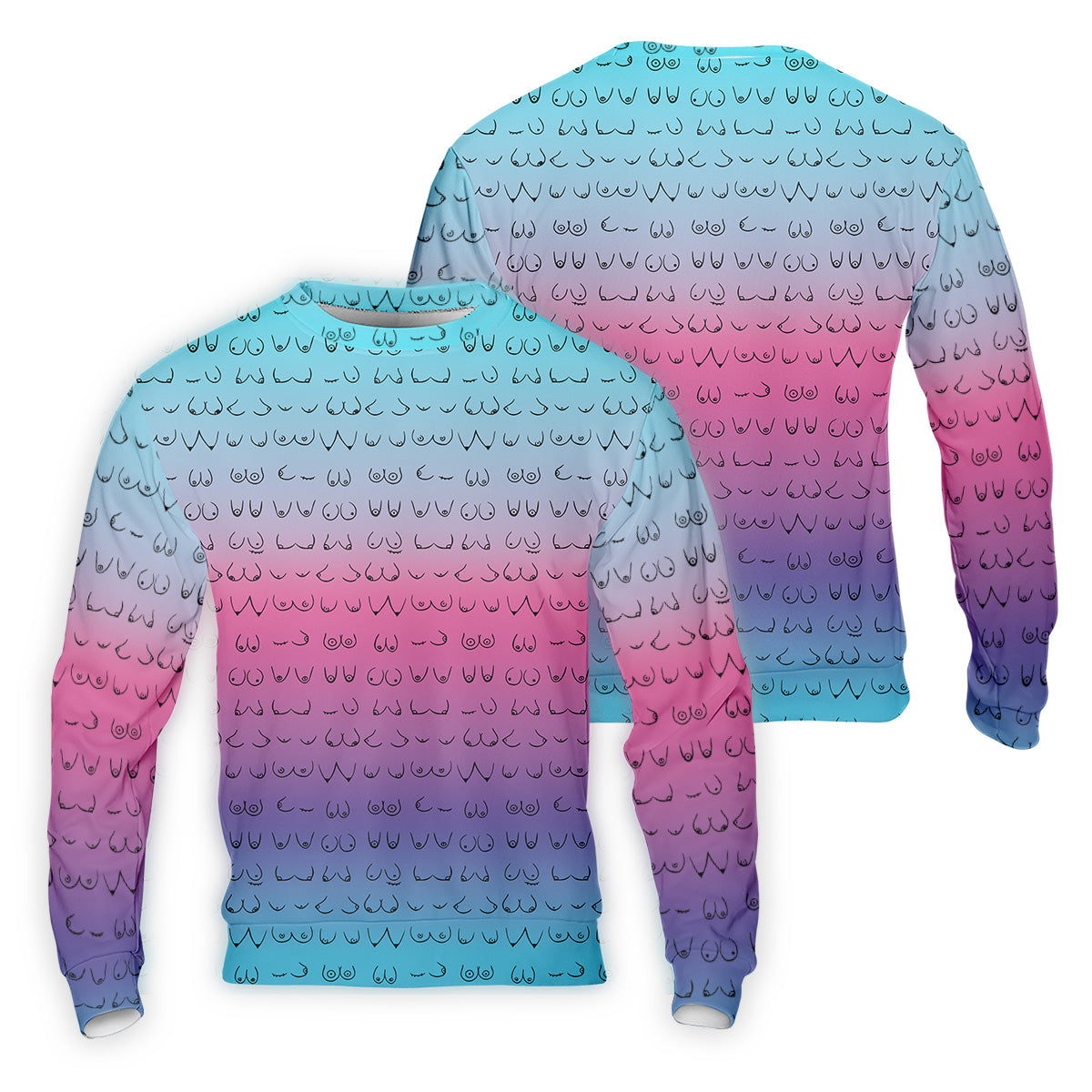 Blue Pink Ombre Mens Funny Golf Shirts , Fun Golf Shirts For Men, Men Golf Polo Shirtl Golf Gifts