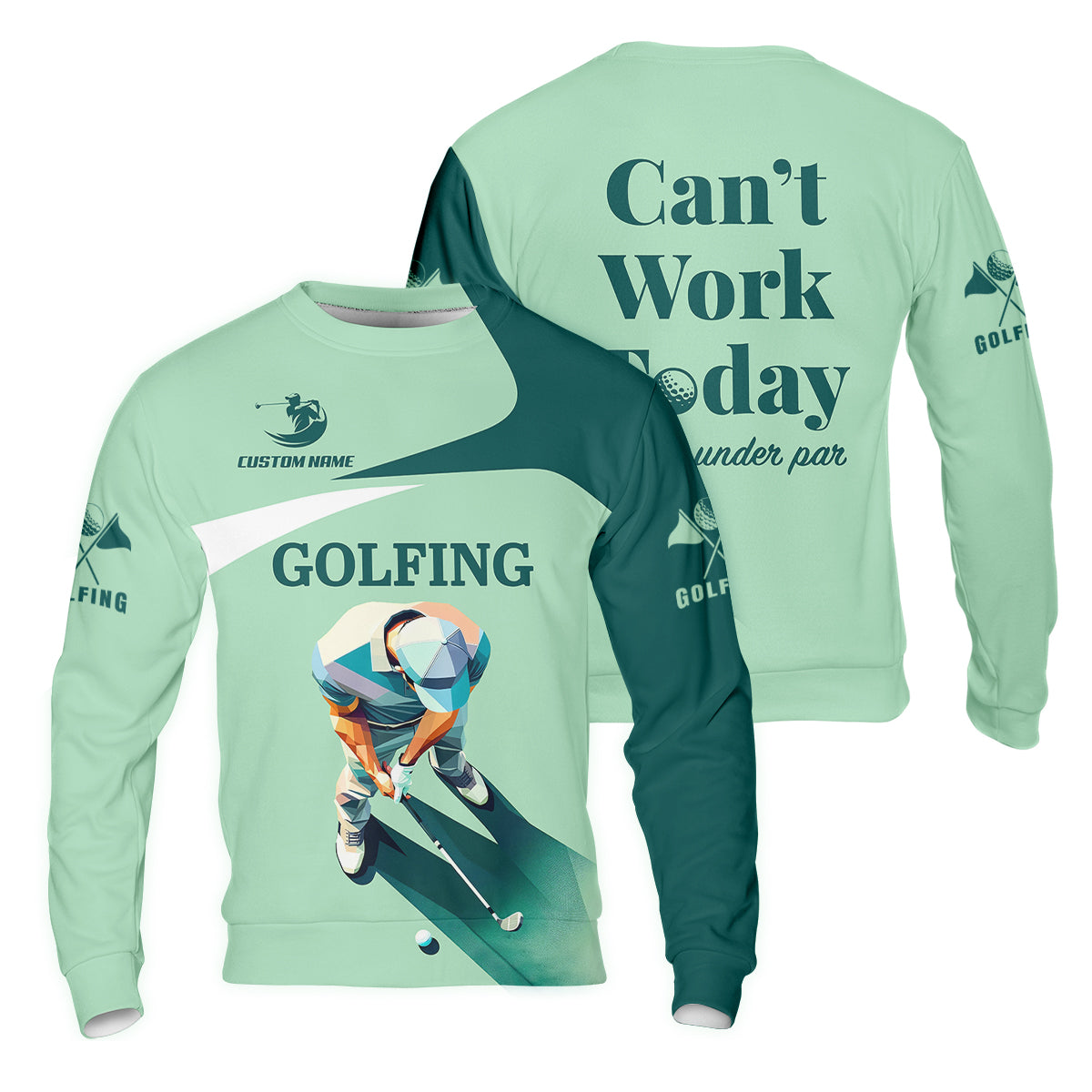 Can't Work Today Feelin Under Par Custom Men's Golf Polo Shirtunny Golf Shirt, Gift For Golfers