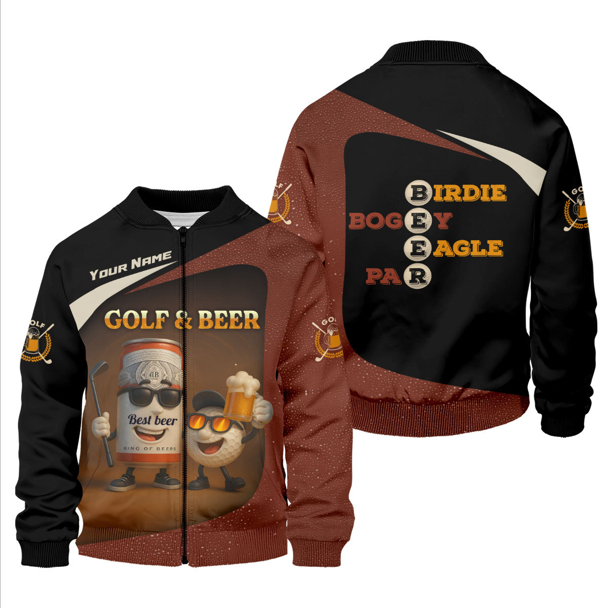 Golf And Beer Custom Men's Polo Shirt Dad Golf Gift, Golfing Apparel, Gifts For Beer Lovers