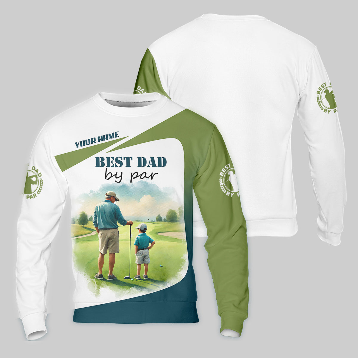 Custom Best Dad By Par Golf Polo ShirtFather And Son Shirt, Gift For Golfers