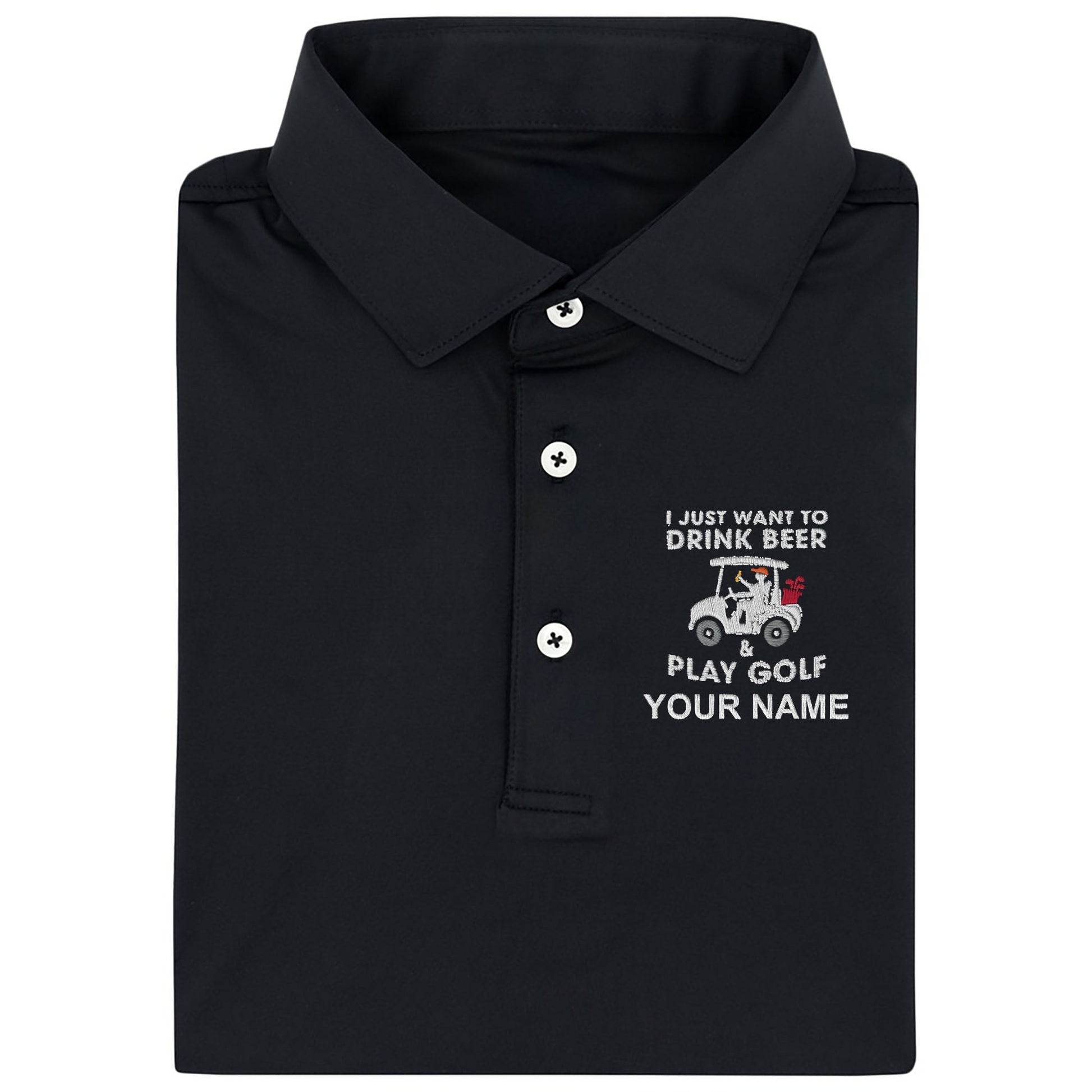 Golf And Beer Life Style Embroidery Polo ShirtMens Golf Shirt, Dad Golf Gift
