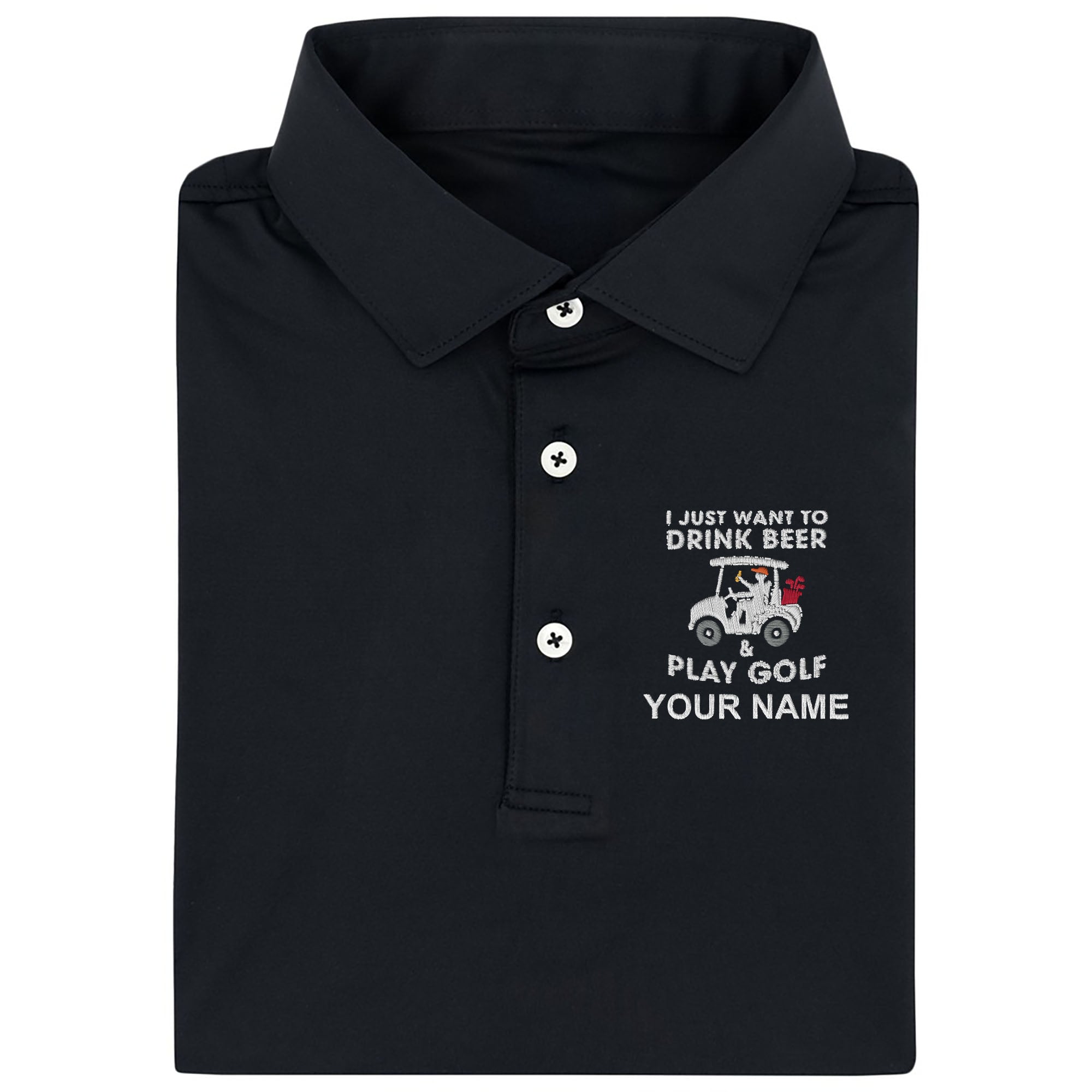 Golf And Beer Life Style Embroidery Polo ShirtMens Golf Shirt, Dad Golf Gift