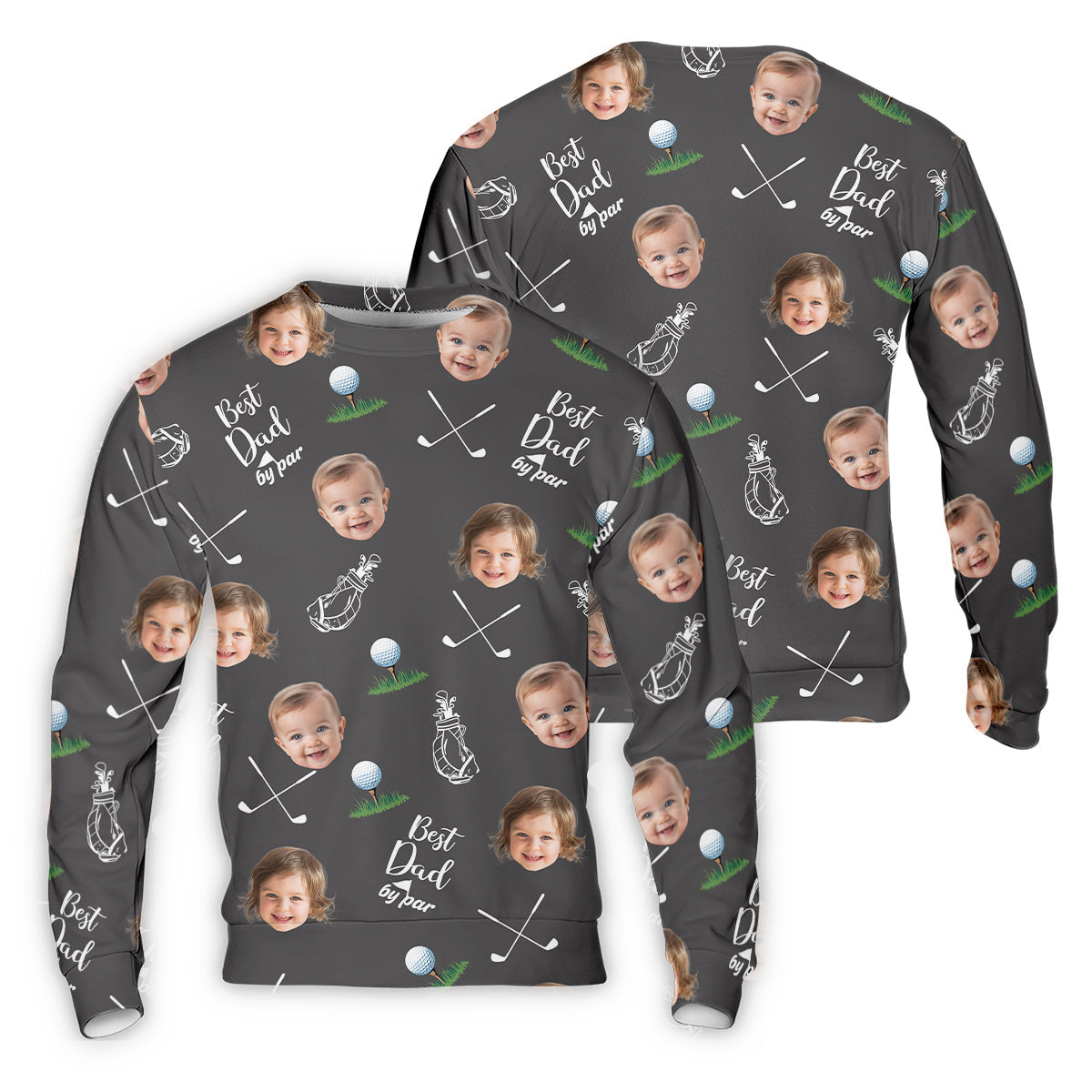 Best Dad By Par Custom Photo Golf Shirt, Fun Golf Shirt, Christmas Golf Gift