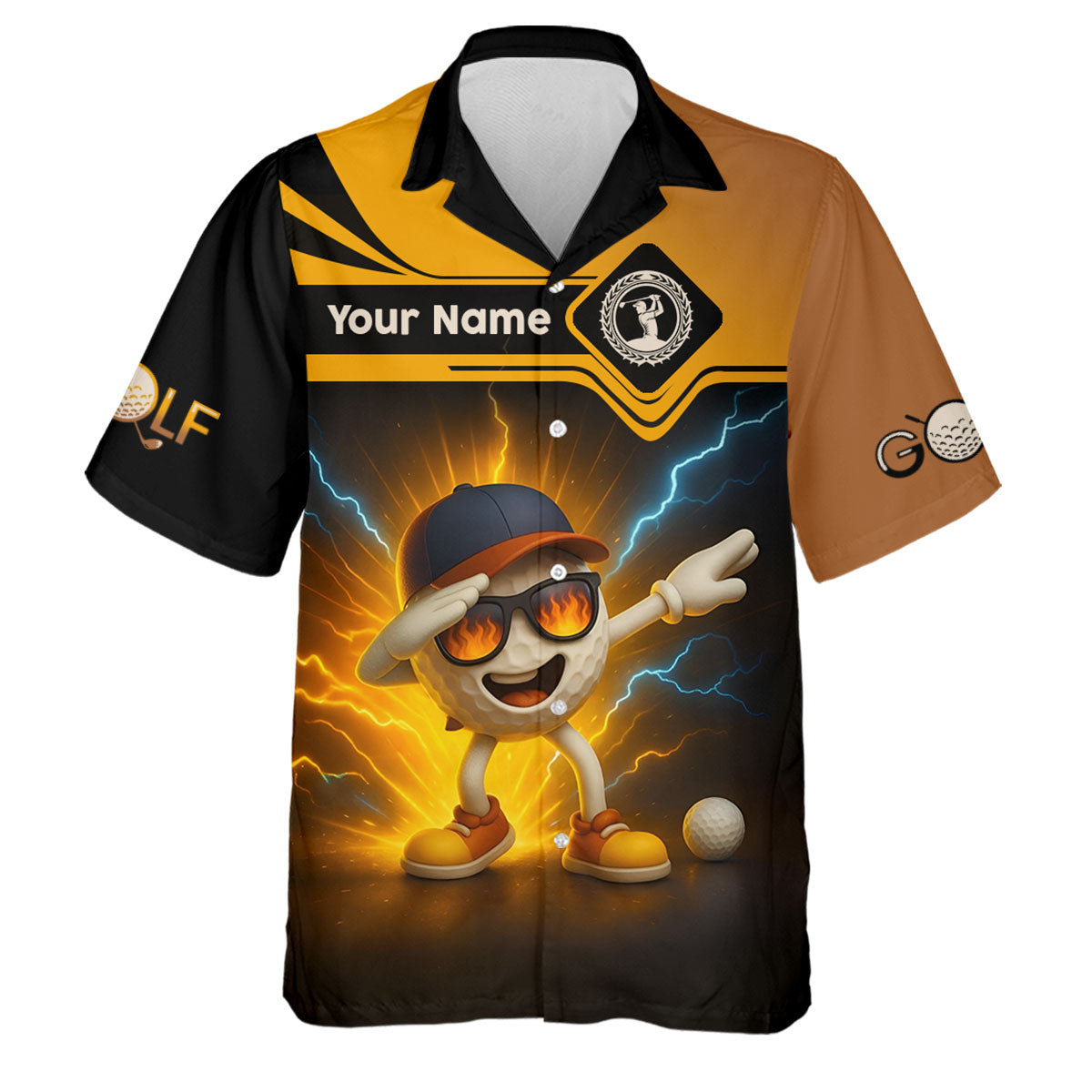 Funny Golf Ball Dabbing Shirt, Men's Funny Graphic Golf Polo ShirtGifts For Golfing Dad