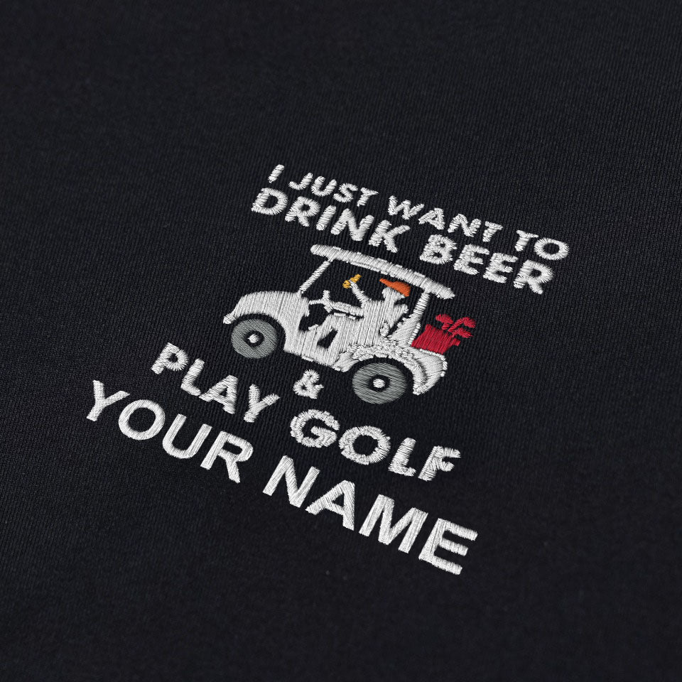 Golf And Beer Life Style Embroidery Polo ShirtMens Golf Shirt, Dad Golf Gift