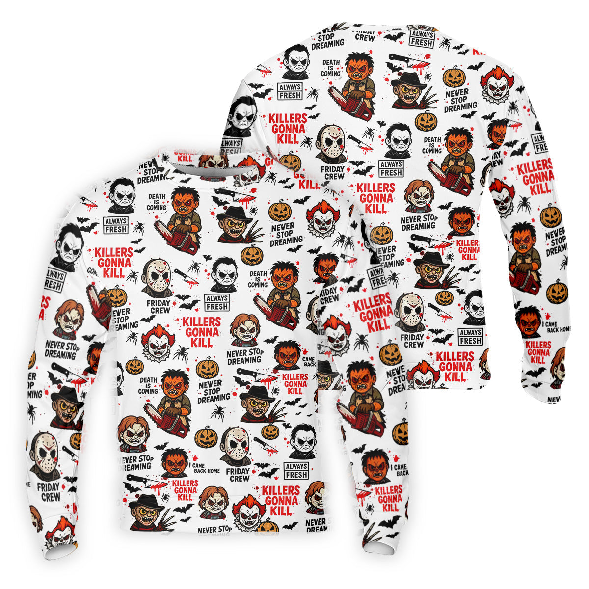 Classic Horror Characters Halloween Golf Shirt, Men's Golf Polo Shirtror Movie Shirt