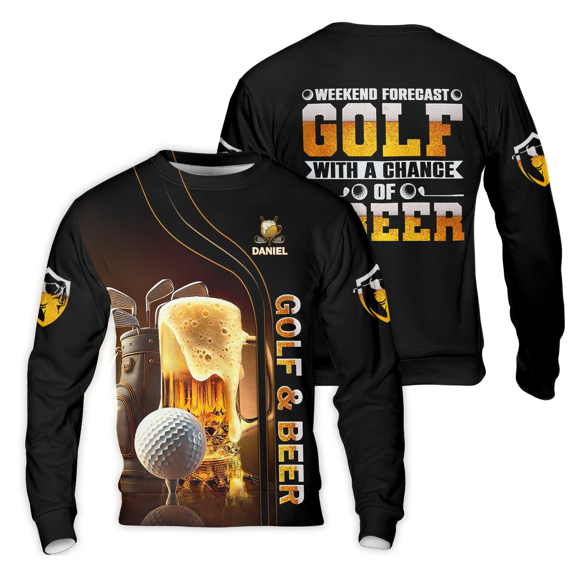 Weekend Forecast Golf With A Change Of Beer Custom Golf Polo Shirtens Golf Gift, Golf Lover Gift