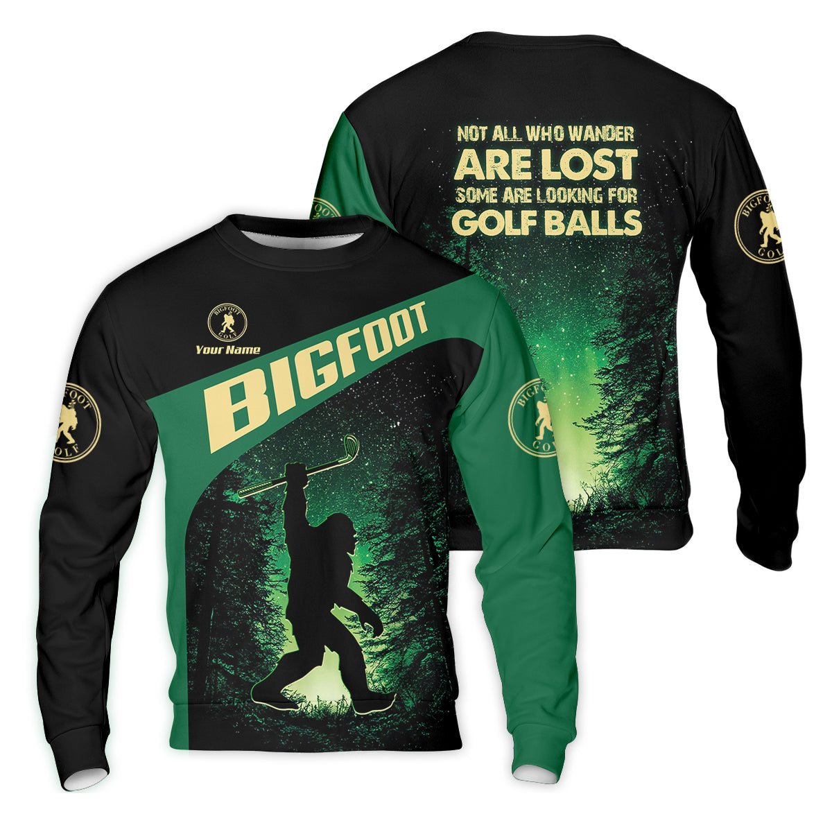 Bigfoot Custom Mens Golf Polo Shirtf Gifts For Dad