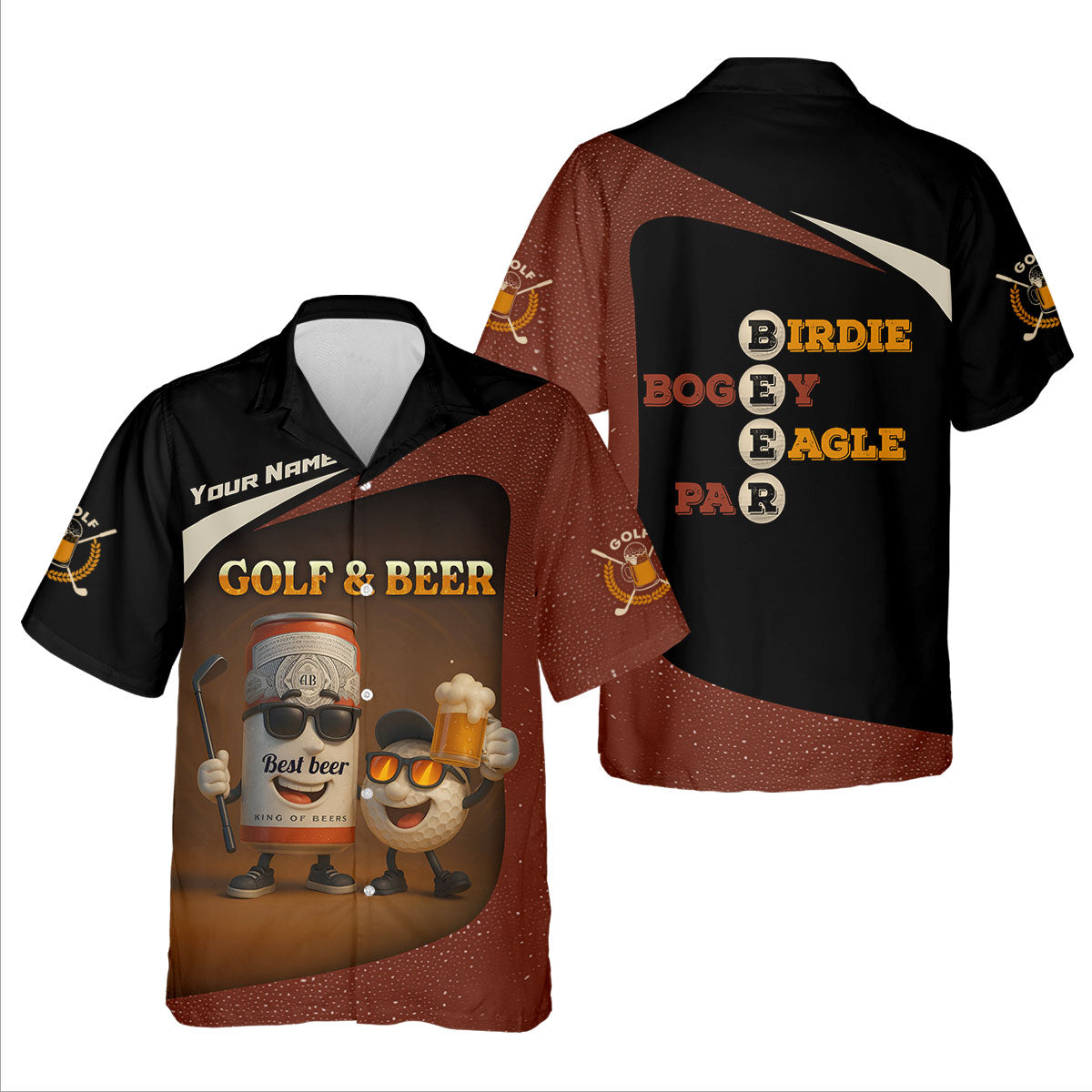 Golf And Beer Custom Men's Polo Shirt Dad Golf Gift, Golfing Apparel, Gifts For Beer Lovers