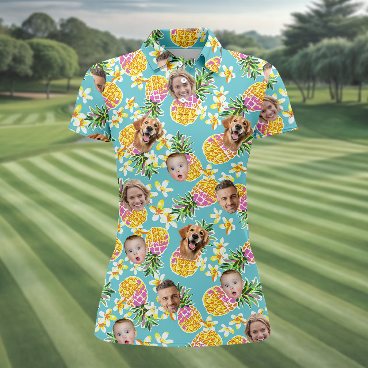 Pineapple Golf Shirts, Floral Shirt Women, Hawaiian Shirts With Faces, Womens Sleeveless Polo