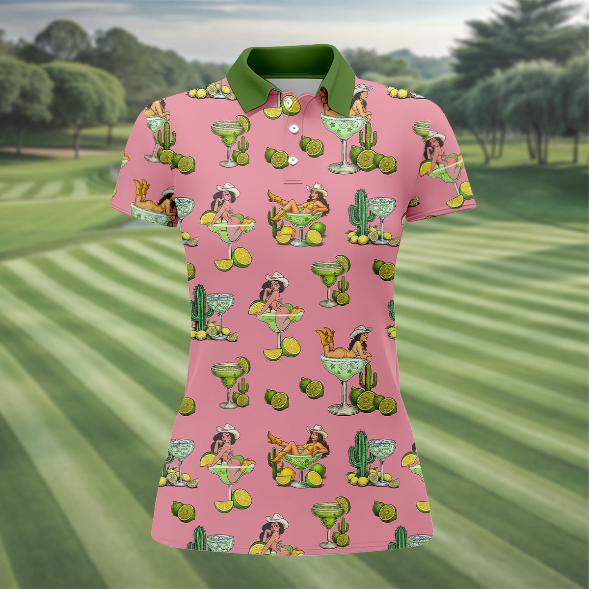 Cowgirl Western Margarita Polo ShirtWomens Golf Shirts, Ladies Golf Shirts, Golfing Apparel