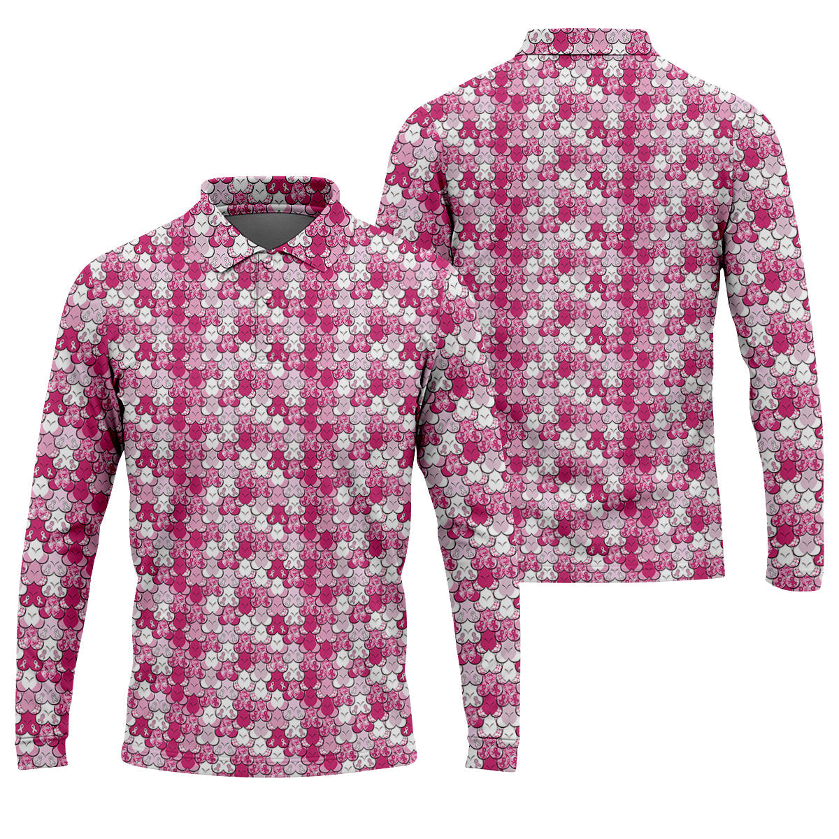 Breast Cancer Golf Shirt, Golf Tops For Men, Men's Golf Polo, Breast Cancer Awareness Shirt