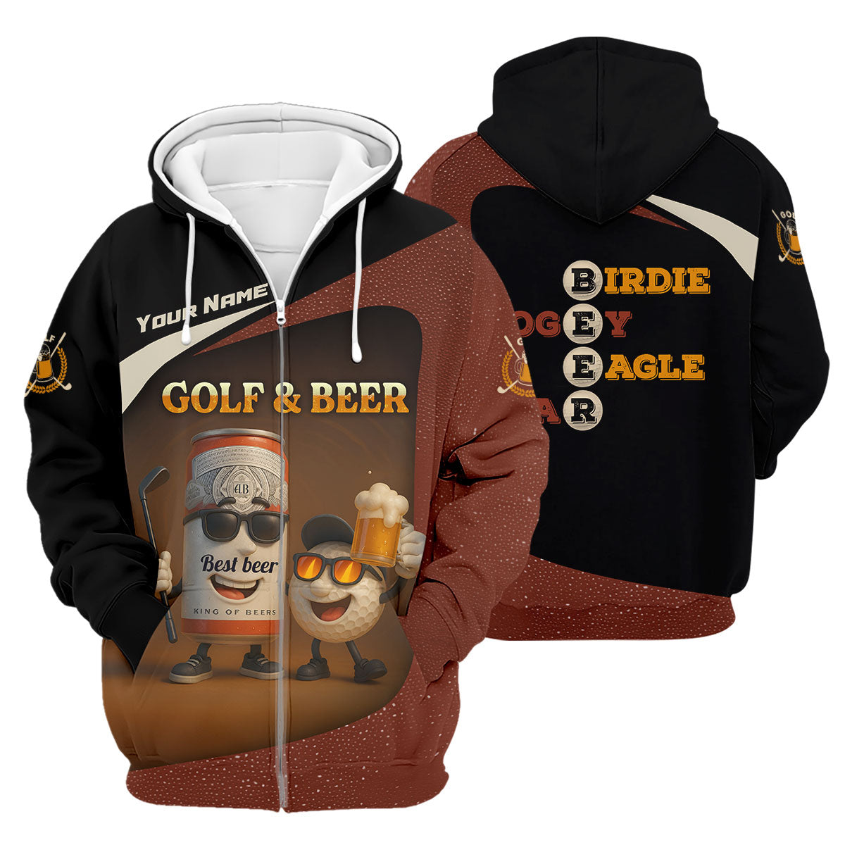 Golf And Beer Custom Men's Polo Shirt Dad Golf Gift, Golfing Apparel, Gifts For Beer Lovers