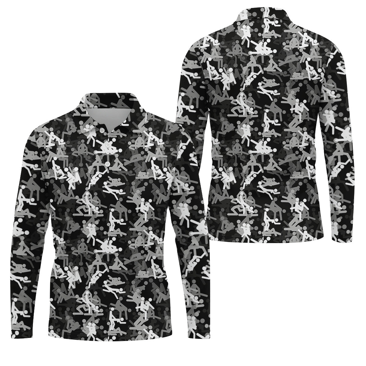 Black And White Funny Couple Mens Golf Polo Shirt Cool Golf Gift, Golfing Apparel