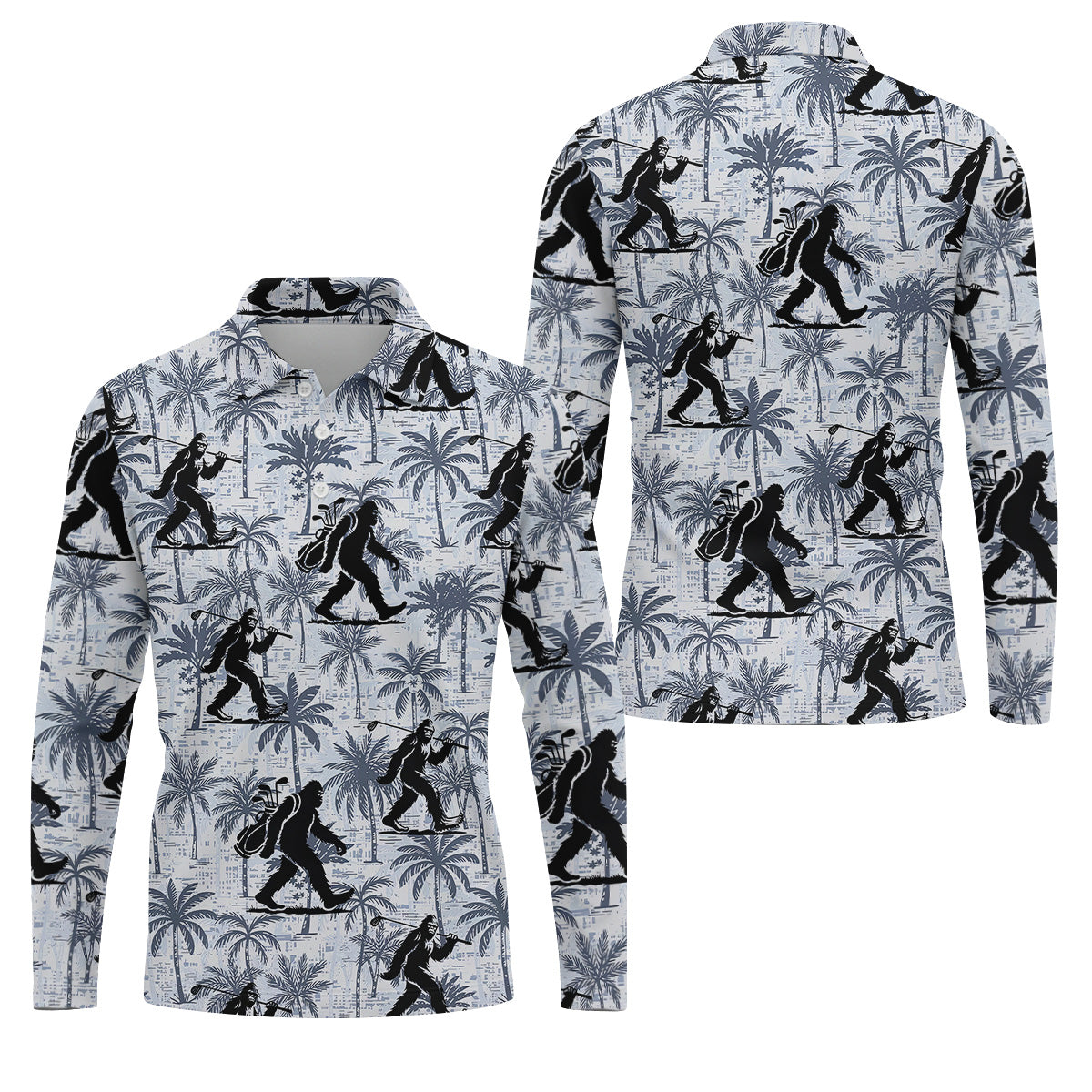 Funny Bigfoot Golf Hawaiian Shirt, Tropical Golf Shirts, Mens Golf Polo Shirtol Golf Gifts