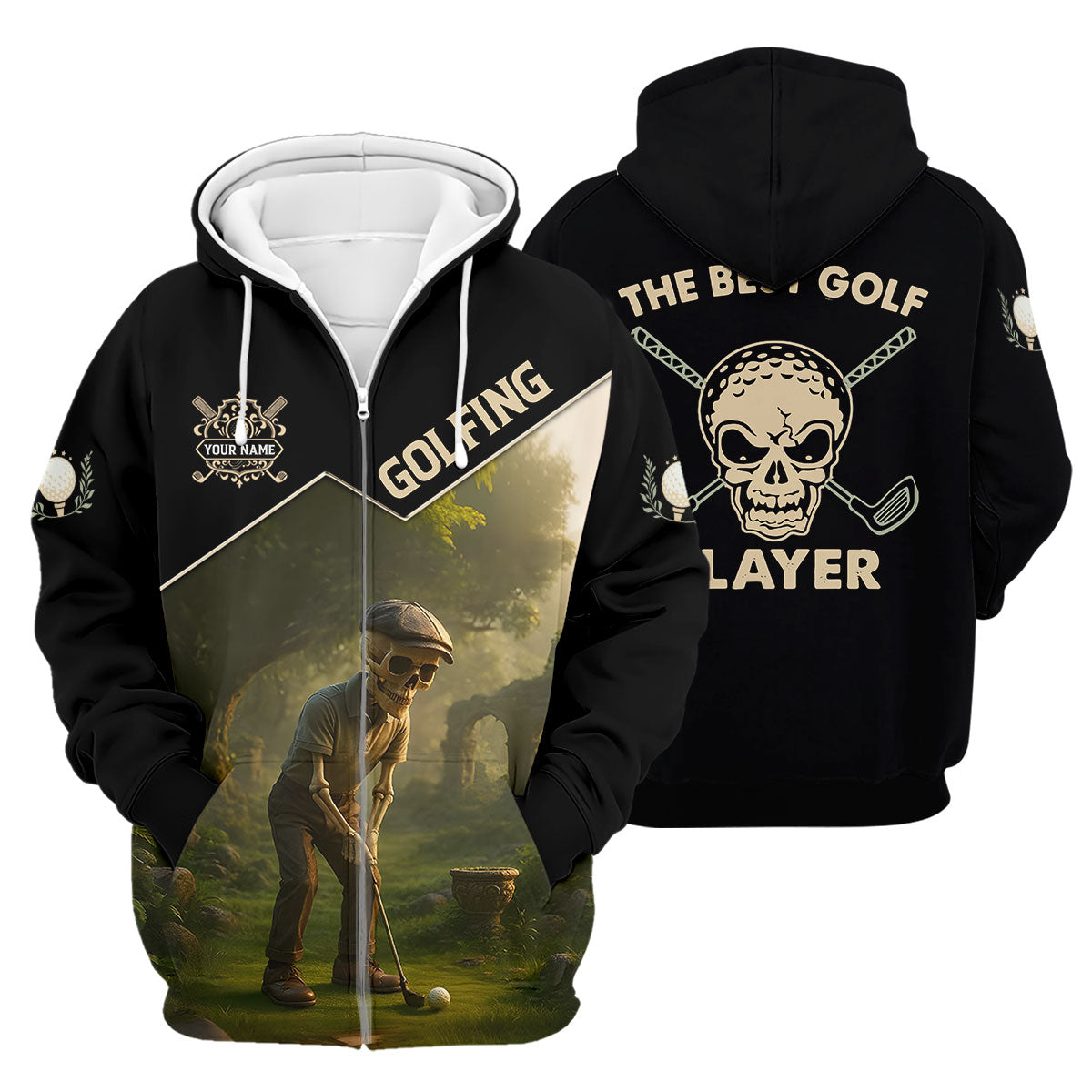 The Best Golf Slayer Custom Golf Polos For Men, Skull Shirt, Golf Shirts For Men, Gift For Golfers