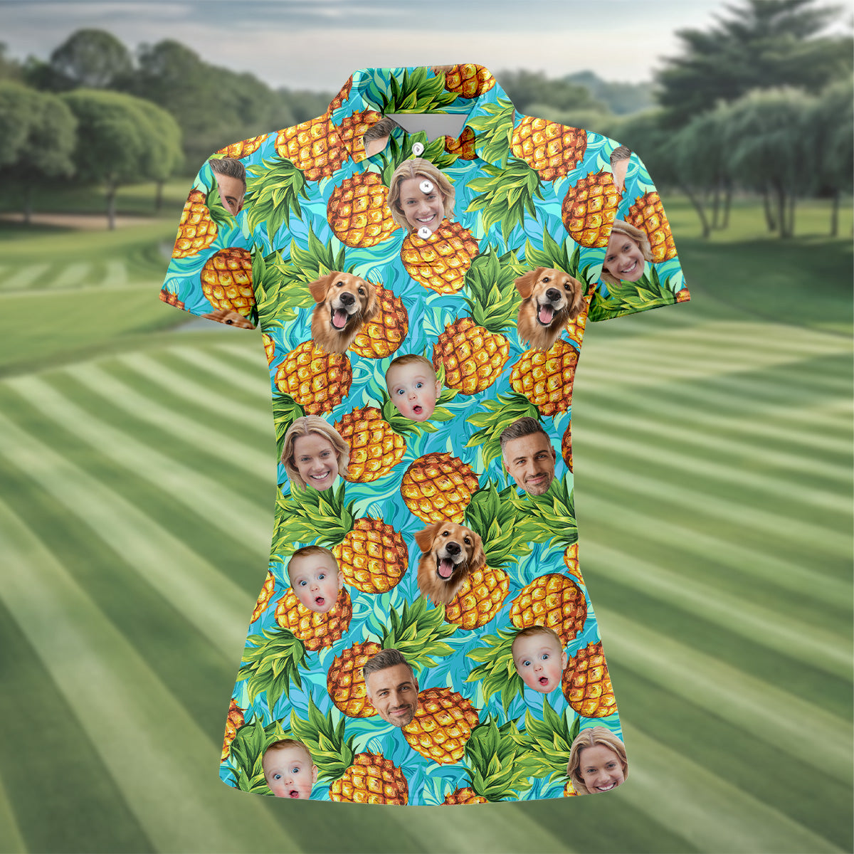 Pineapple Button Up Shirt, Hawaiian Shirts With Faces, Sleeveless Womens Golf Shirts, Ladies Golf Shirts