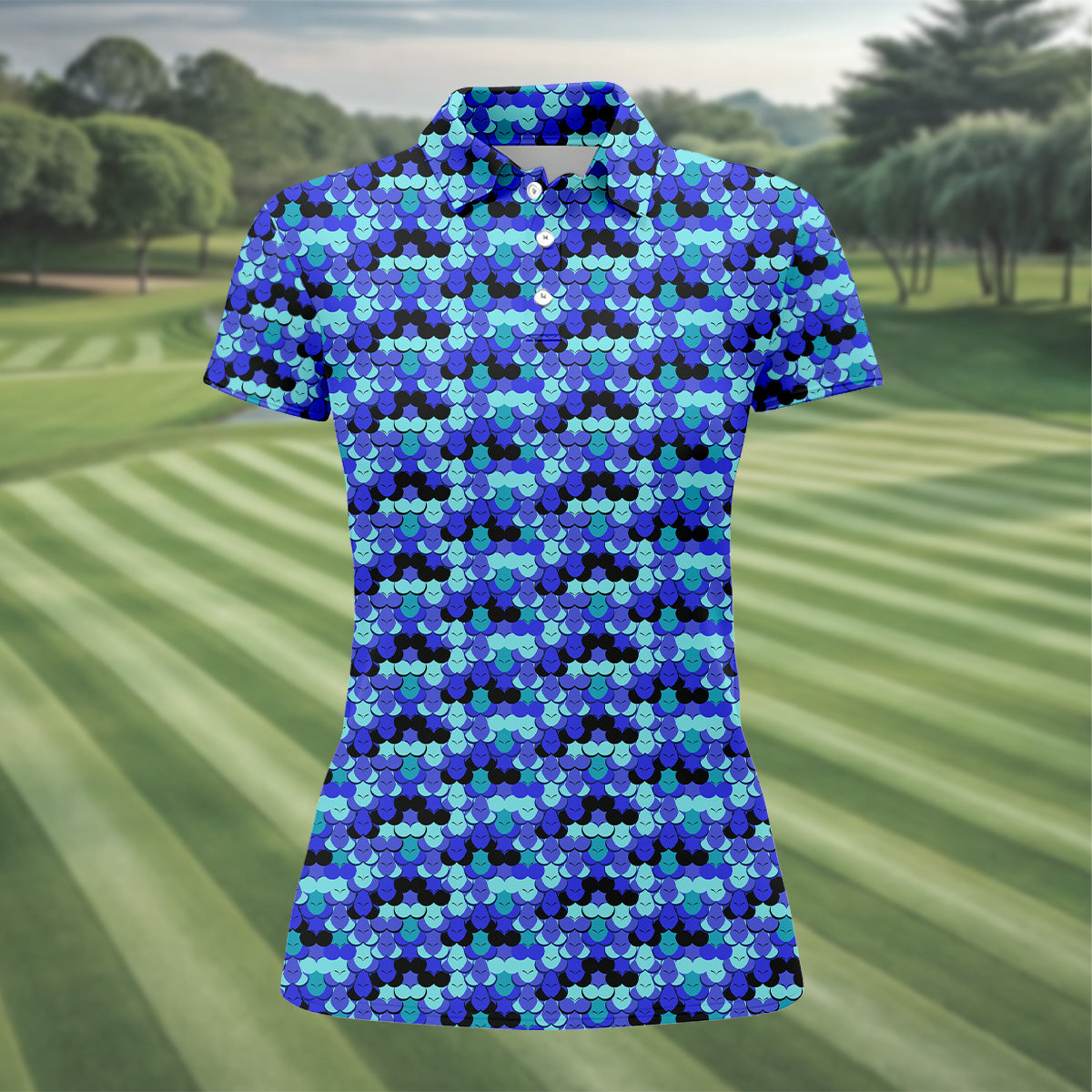 Blue Fun Womens Golf Shirts, Unique Gift For Golfer, Ladies Sleeveless Polo, Golfing Apparel