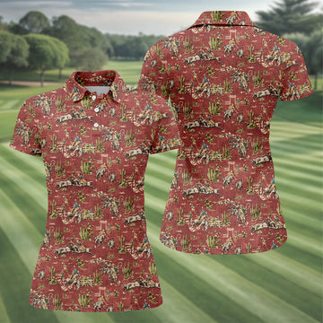 Cowboy Ride Horse Ladies Sleeveless Polo, Womens Golf Shirts, Ladies Golf Shirts, Golfing Apparel