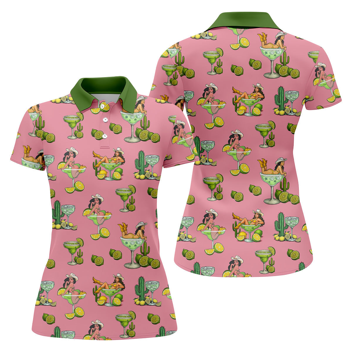 Cowgirl Western Margarita Polo ShirtWomens Golf Shirts, Ladies Golf Shirts, Golfing Apparel
