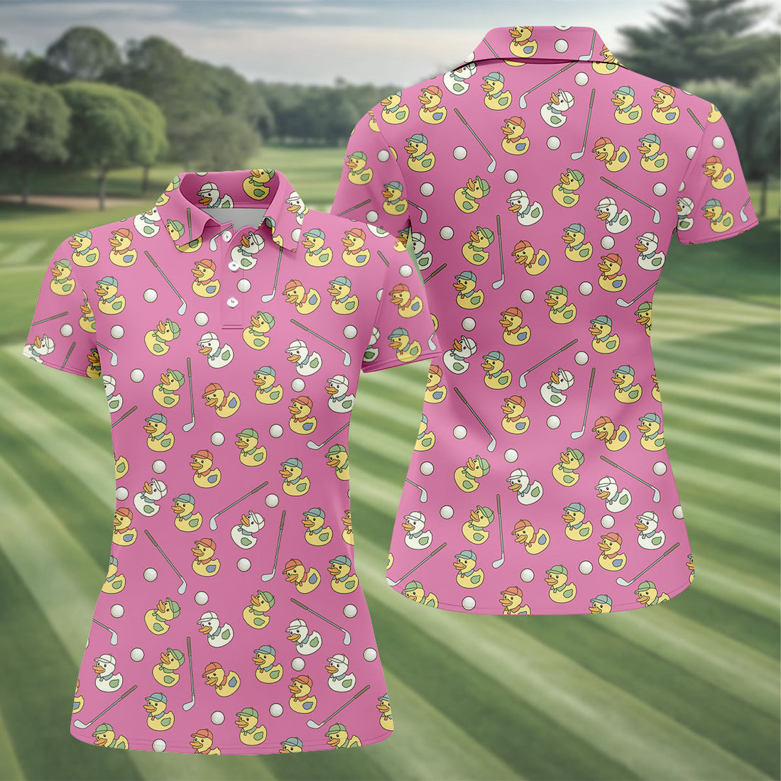 Funny Duck Golf Polo ShirtLadies Sleeveless Tops, Ladies Golf Shirts, Golfing Apparel